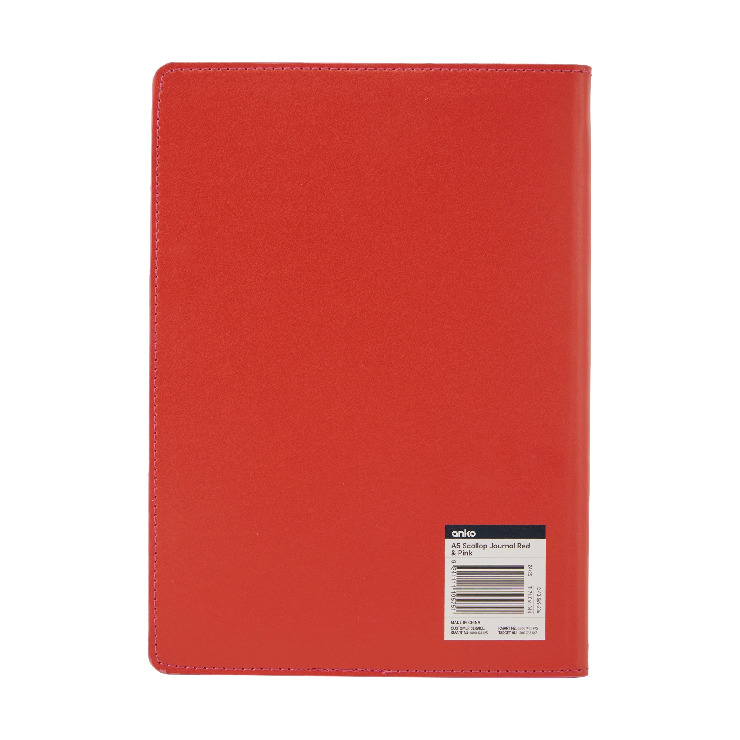 4 A5 Scallop Journal - Red and Pink, 4 of 4