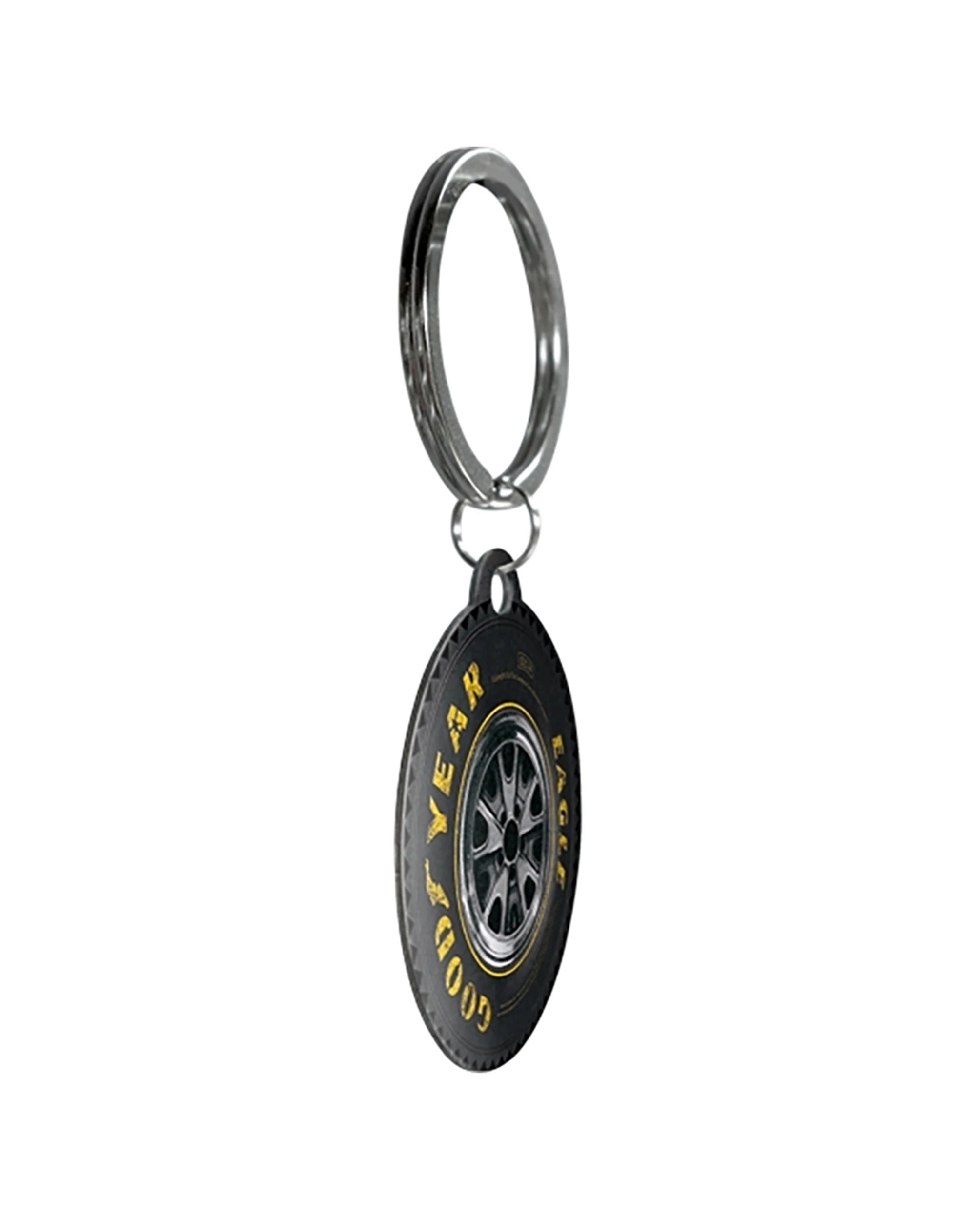 2 Nostalgic-Art Metal Round Keyring Goodyear Wheel Stainless Steel - Multi, 2 of 3