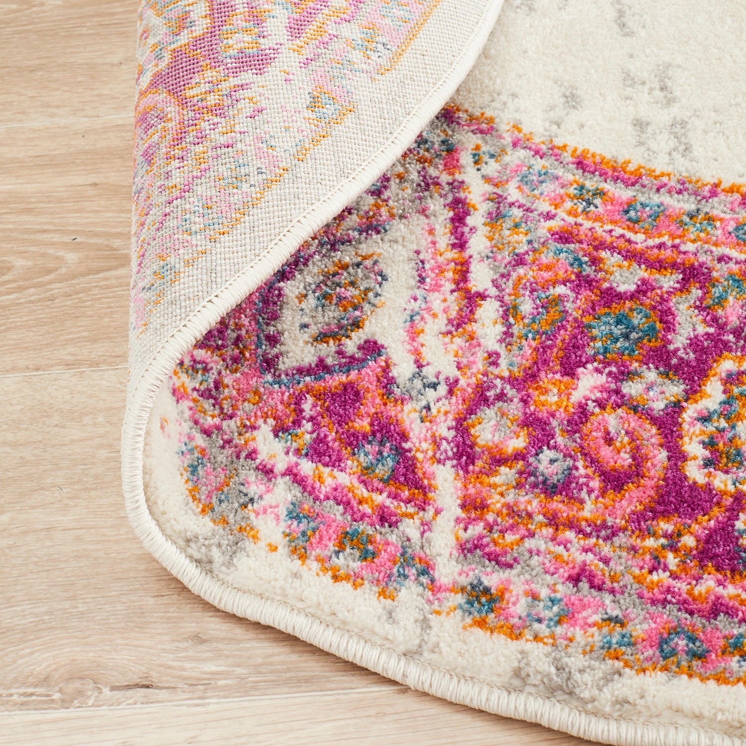 7 Common Ground Rugs Atlas 211 240x240cm Round - Large Pet Friendly Rug - Pink, 7 of 7