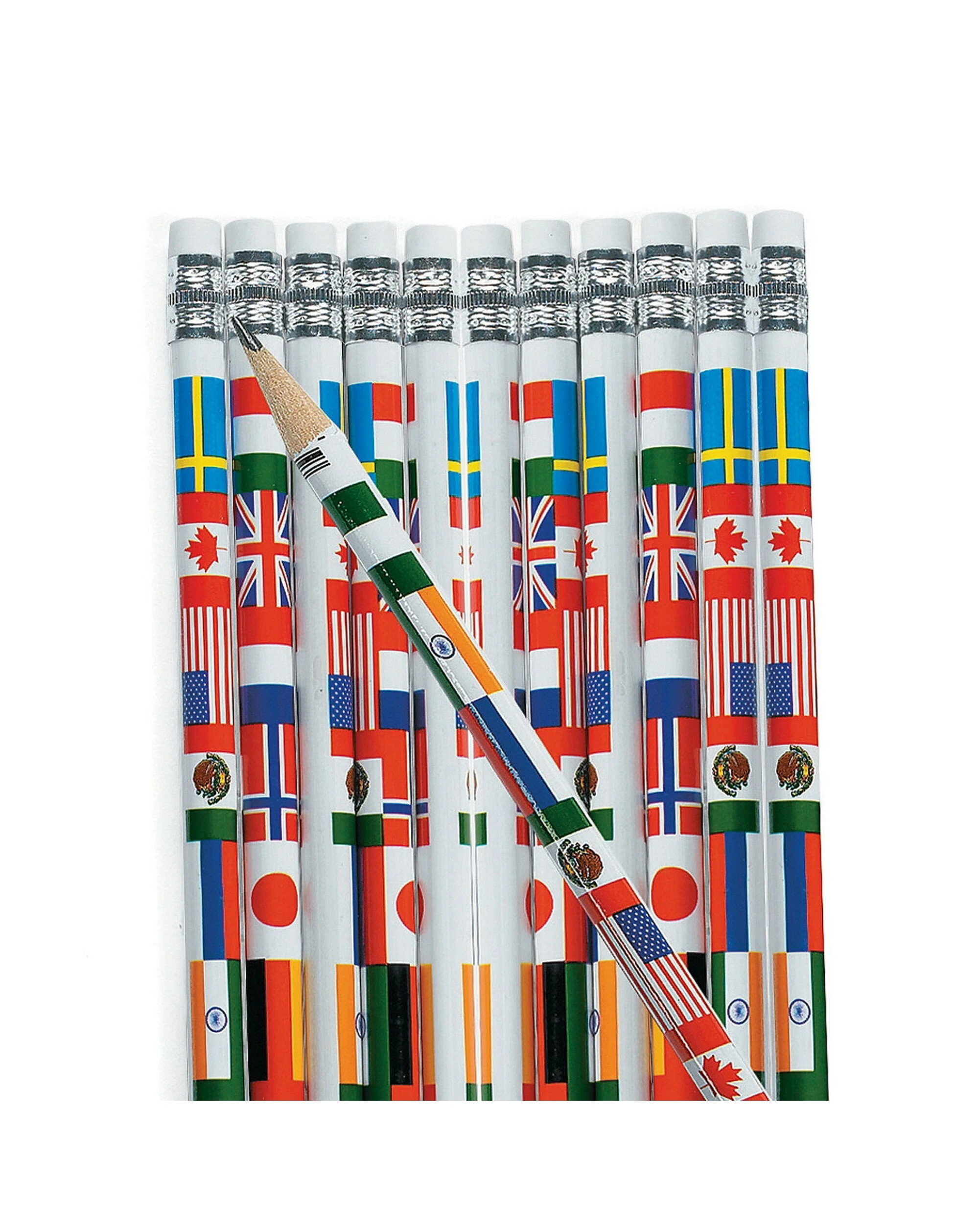 1 Partyrama International Flags Pencils Pack of 24, 1 of 1