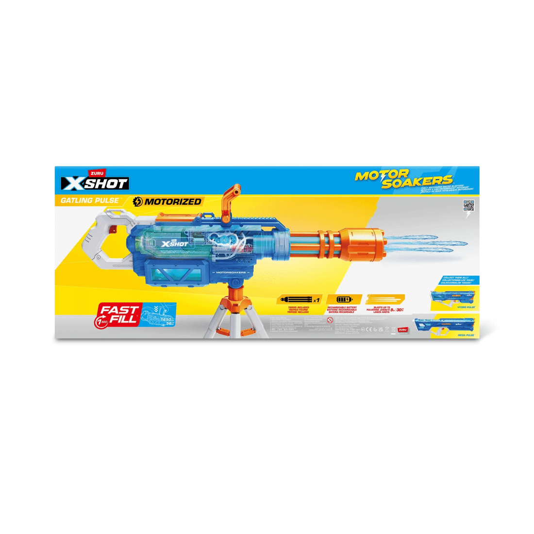 7 Xshot Water Gatling Motor Soaker By Zuru. - Blue, 7 of 7