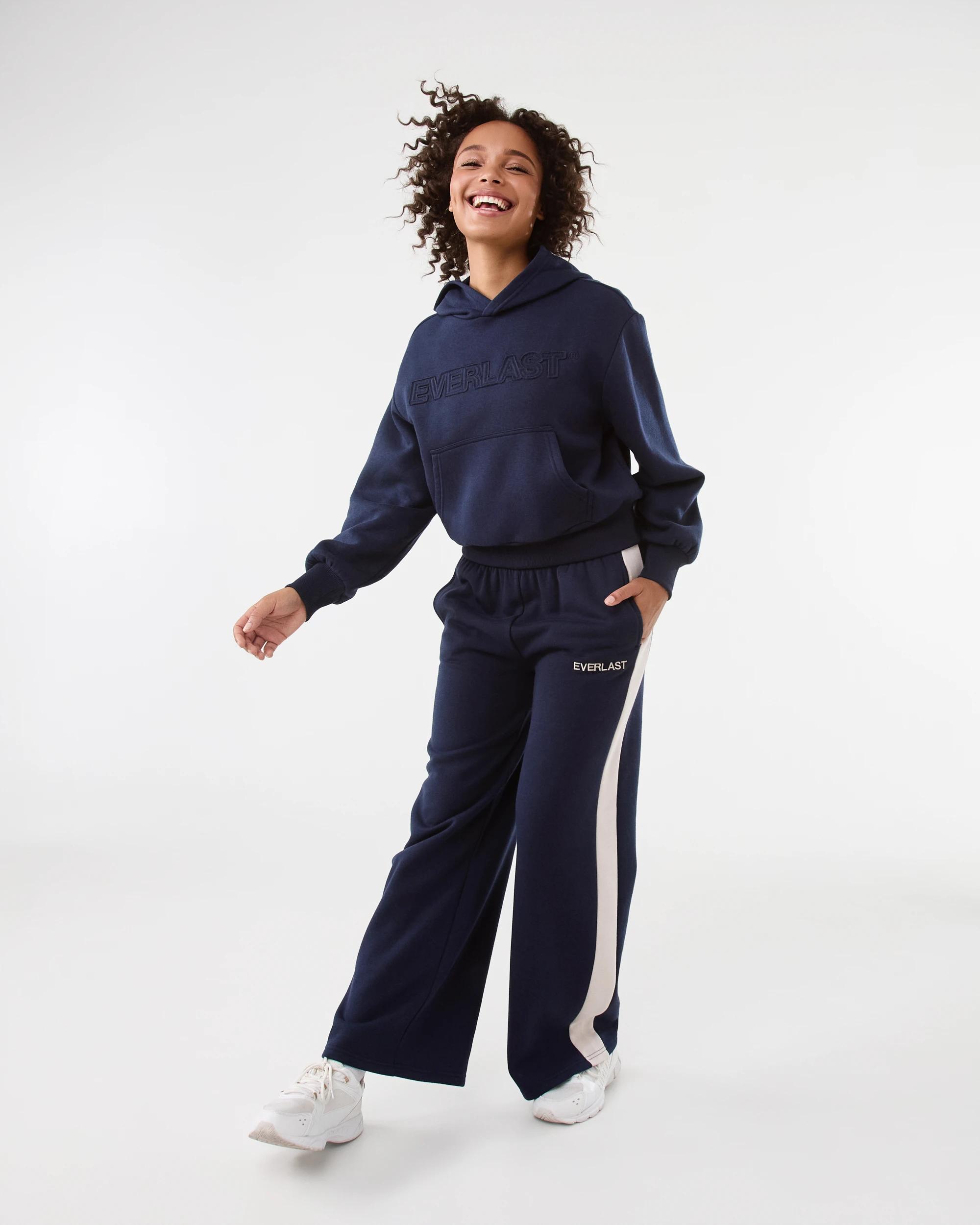 3 Everlast Womens Mid Length Cinched Hoodie Mood Indgo, 3 of 9