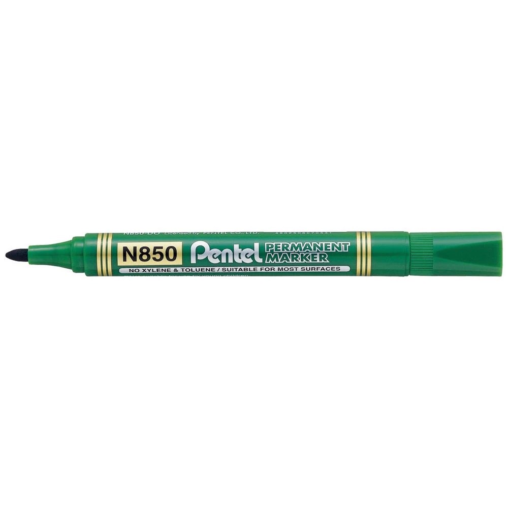 1 Pentel N850 Permanent Marker Bullet Green, 1 of 1