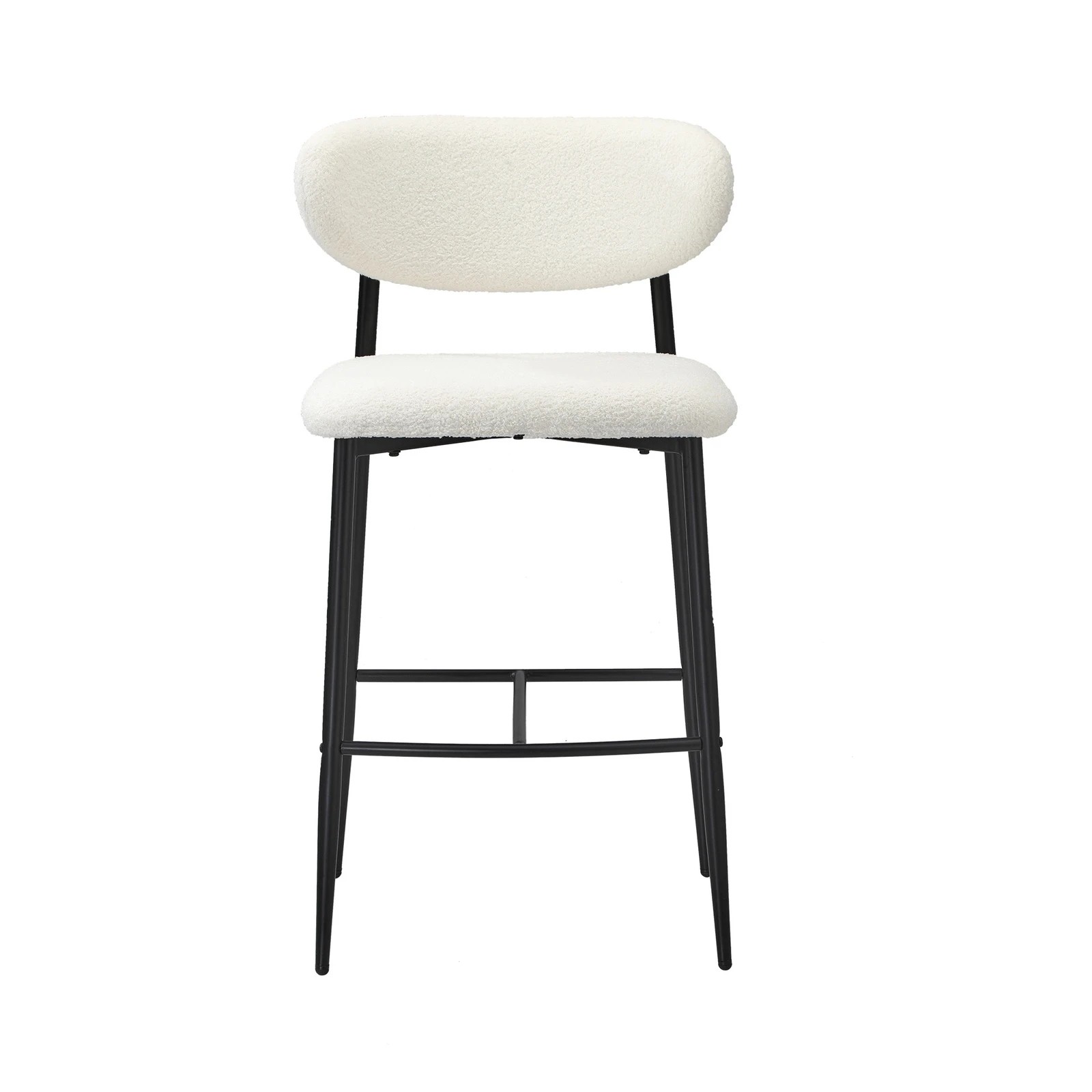 3 Oikiture 4x Bar Stools Kitchen Stool Counter Chair Boucle Fabric
 - Black, 3 of 7