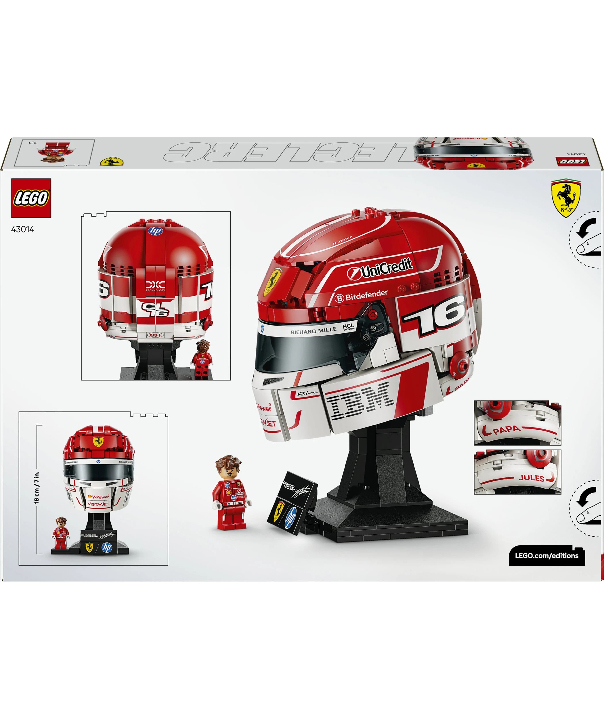 10 LEGO Editions Formula 1 Scuderia Ferrari HP Charles Leclerc Helmet 43014, 10 of 10