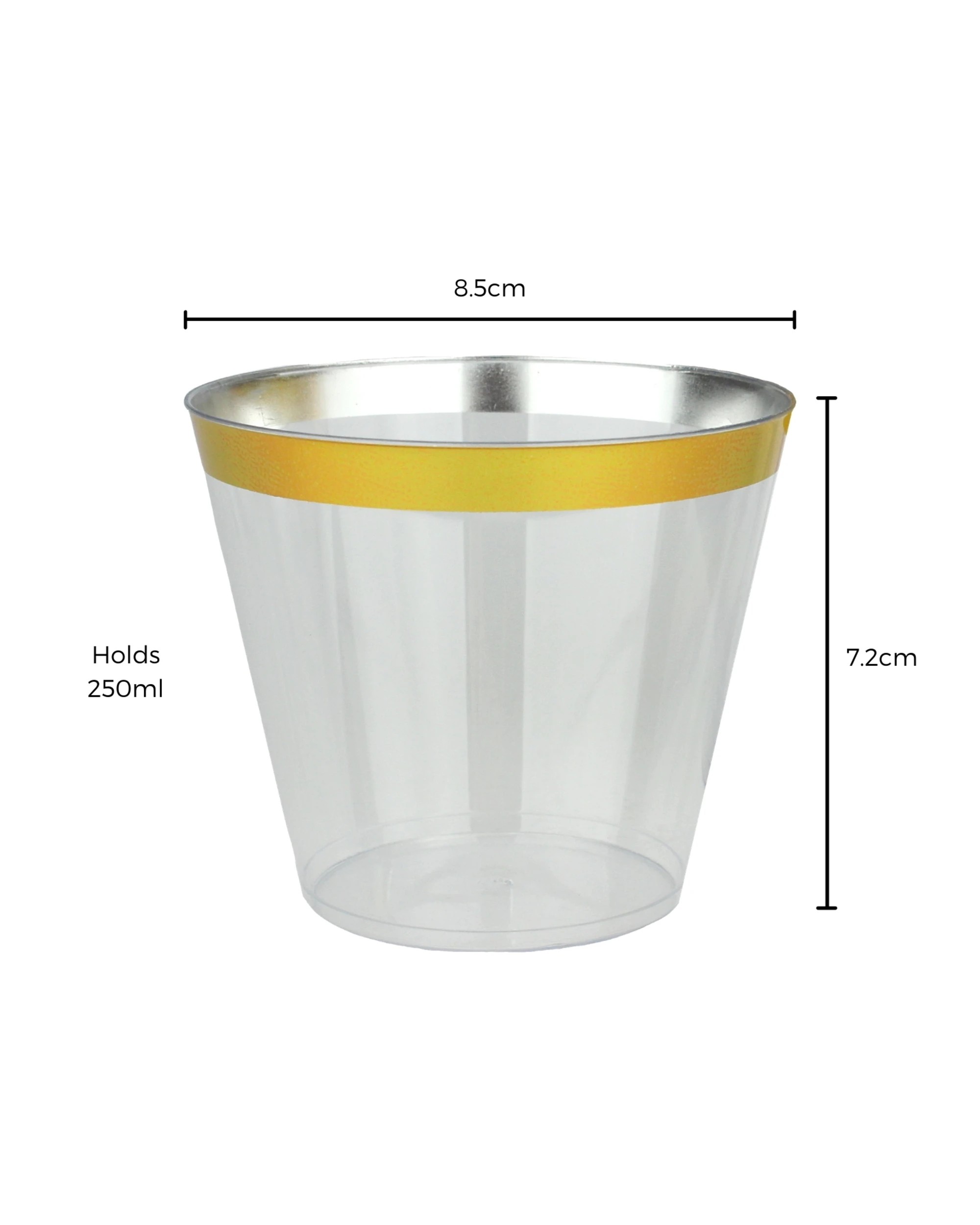3 Partyware Gold Trim Tumbler Cups Pack of 6 - Gold, 3 of 3