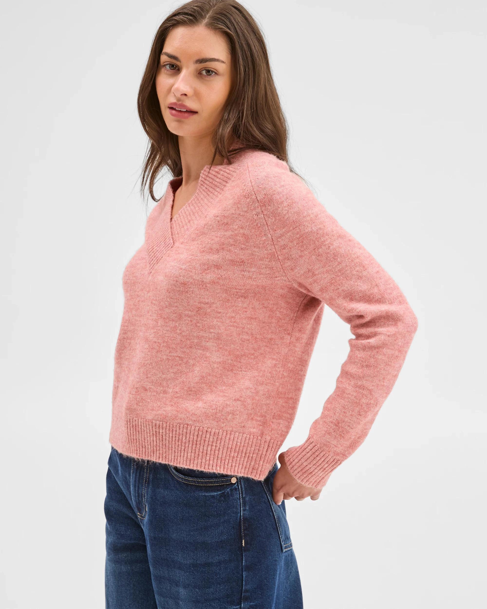 3 Target Petites Petites Long Sleeve Lofty Sweater DUSTY ROSE, 3 of 6