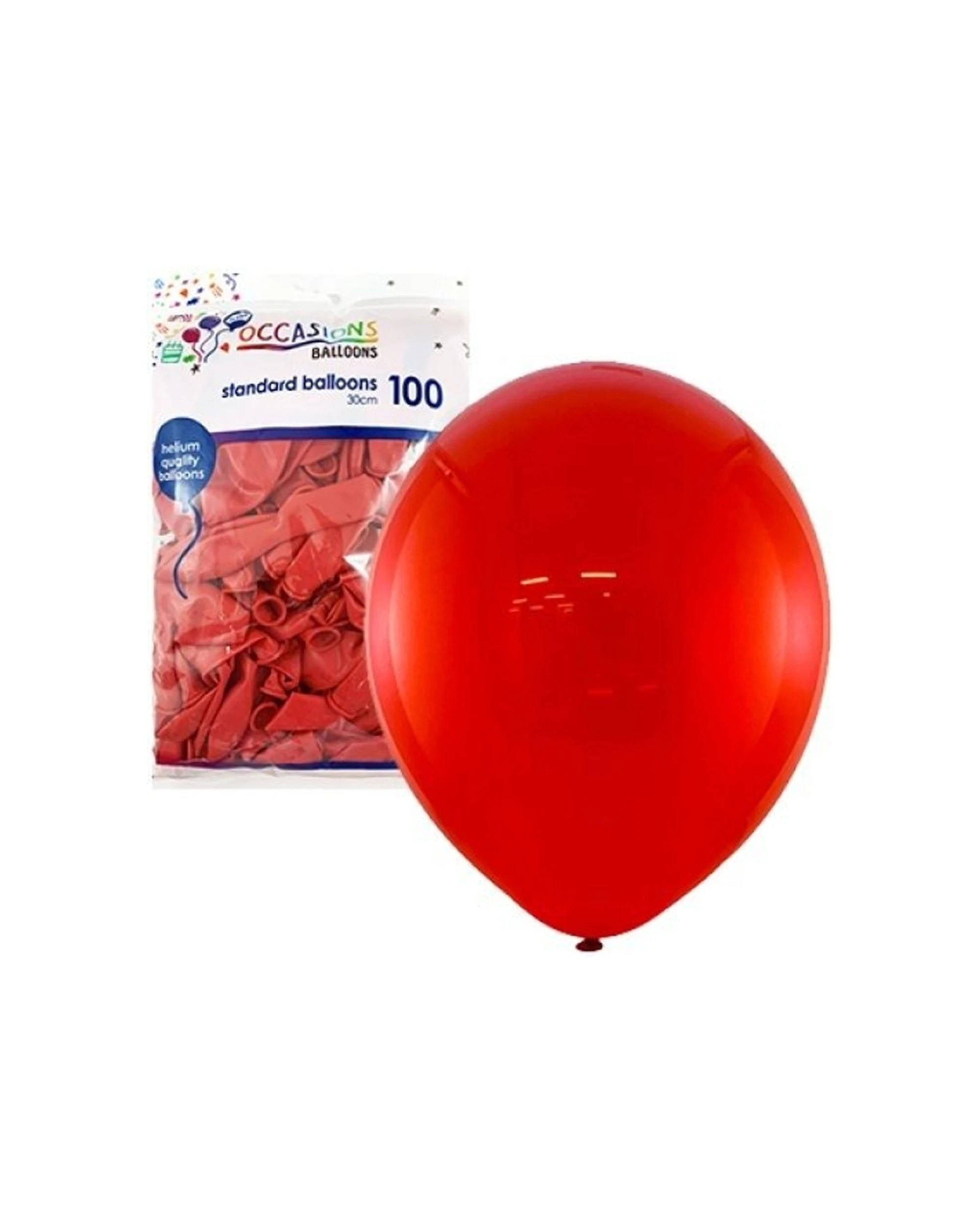 1 Alpen 100pc Latex Balloons Event Decoration Metallic 30cm Standard - Red, 1 of 1