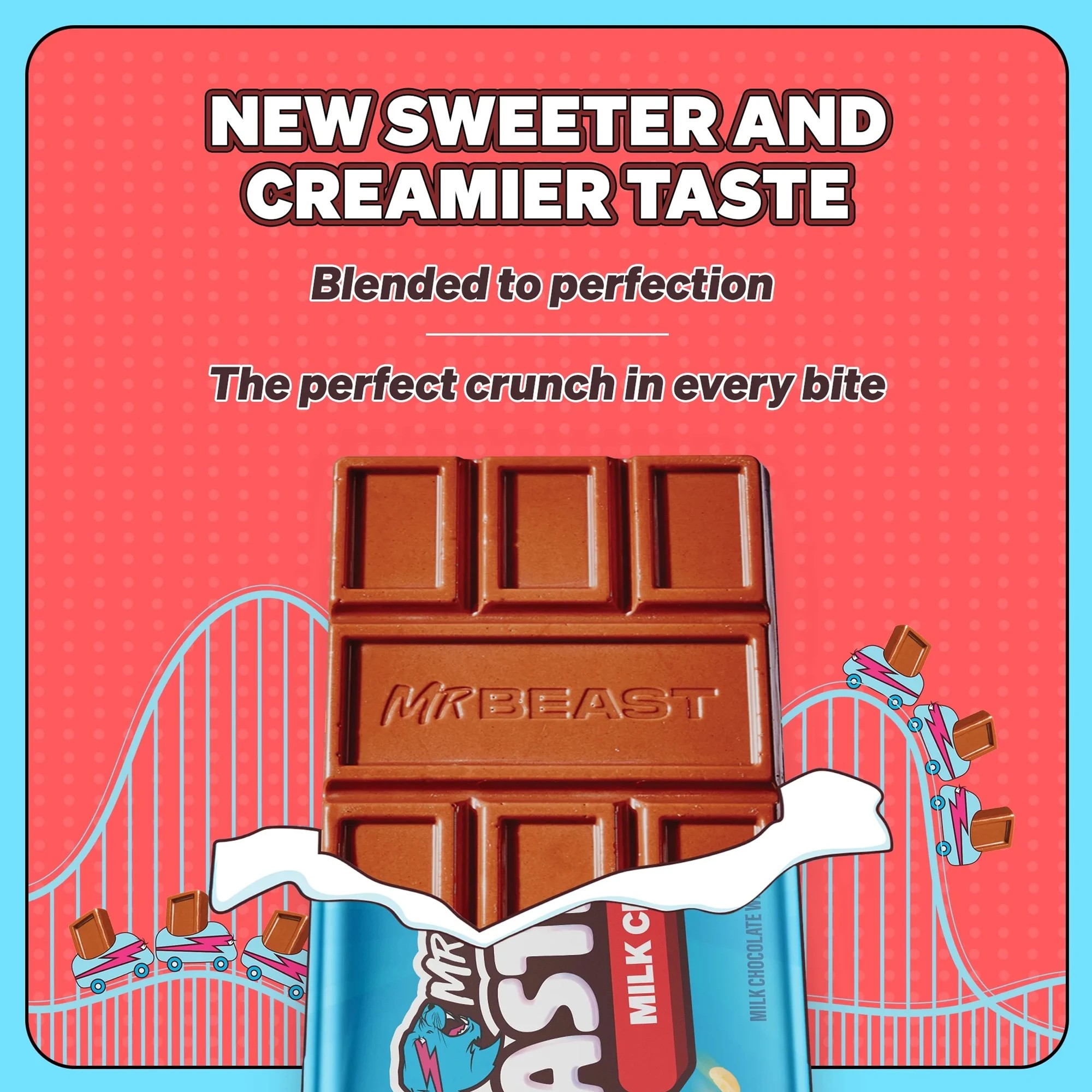 4 MrBeast Feastables Milk Crunch Milk Chocolate Bar 35g, 4 of 6