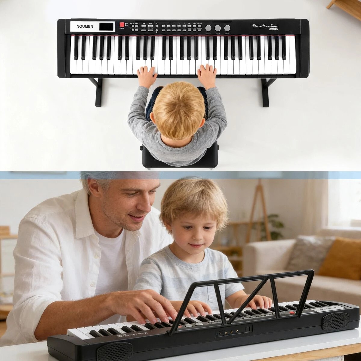 3 AUSWAY 61 Key Electronic Keyboard Portable Standard Piano Lighted Digital, 3 of 5