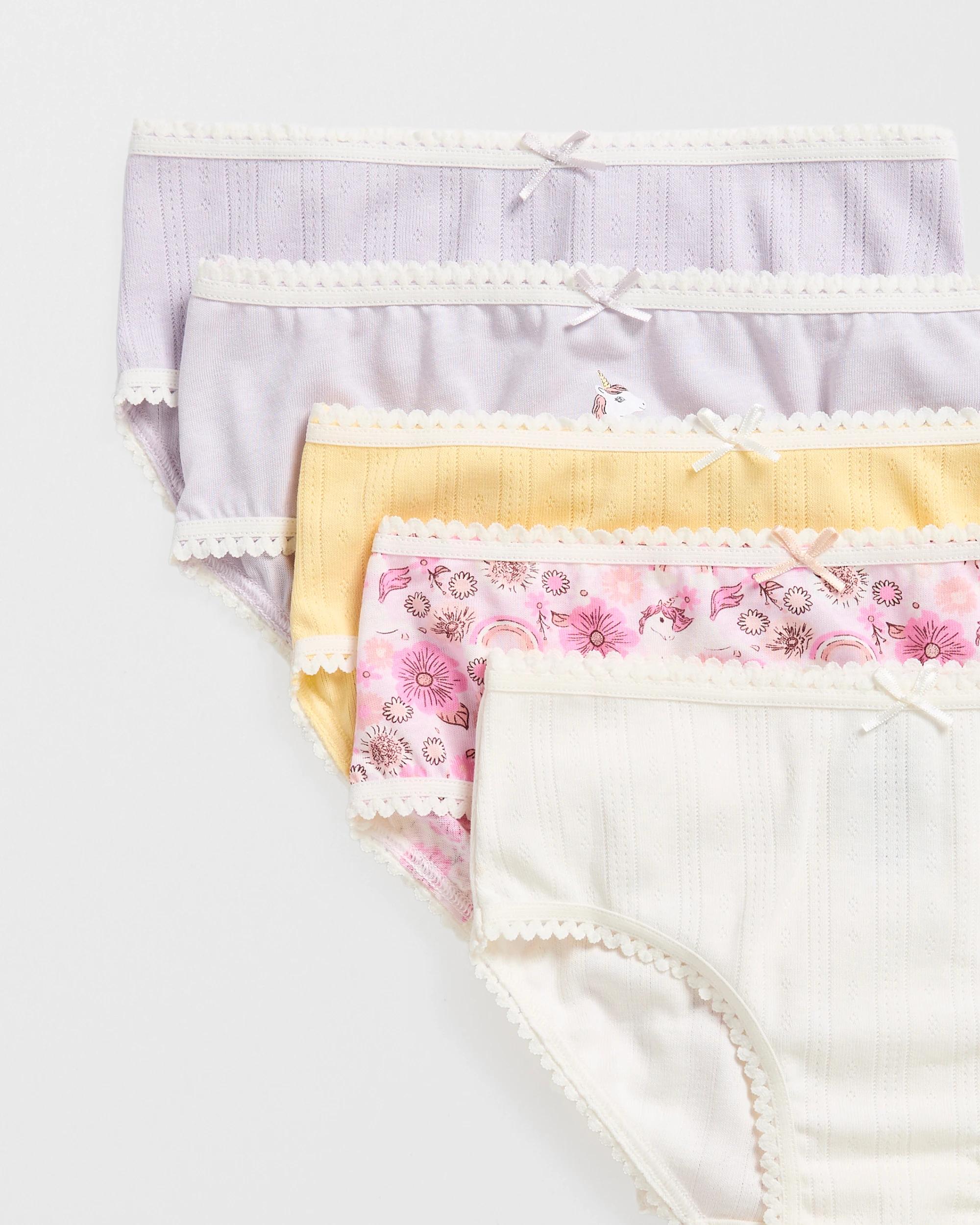 3 Australian Cotton Younger Girls Underwear Briefs 5 Pack - Maxx UNICORN, 3 of 3