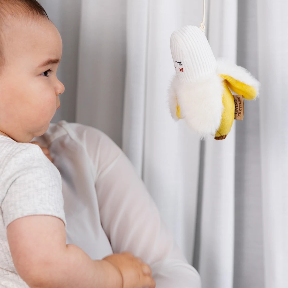 2 Living Textiles - Mini Market Plush Stroller Toys 2pk - Apple & Banana - Assorted, 2 of 4