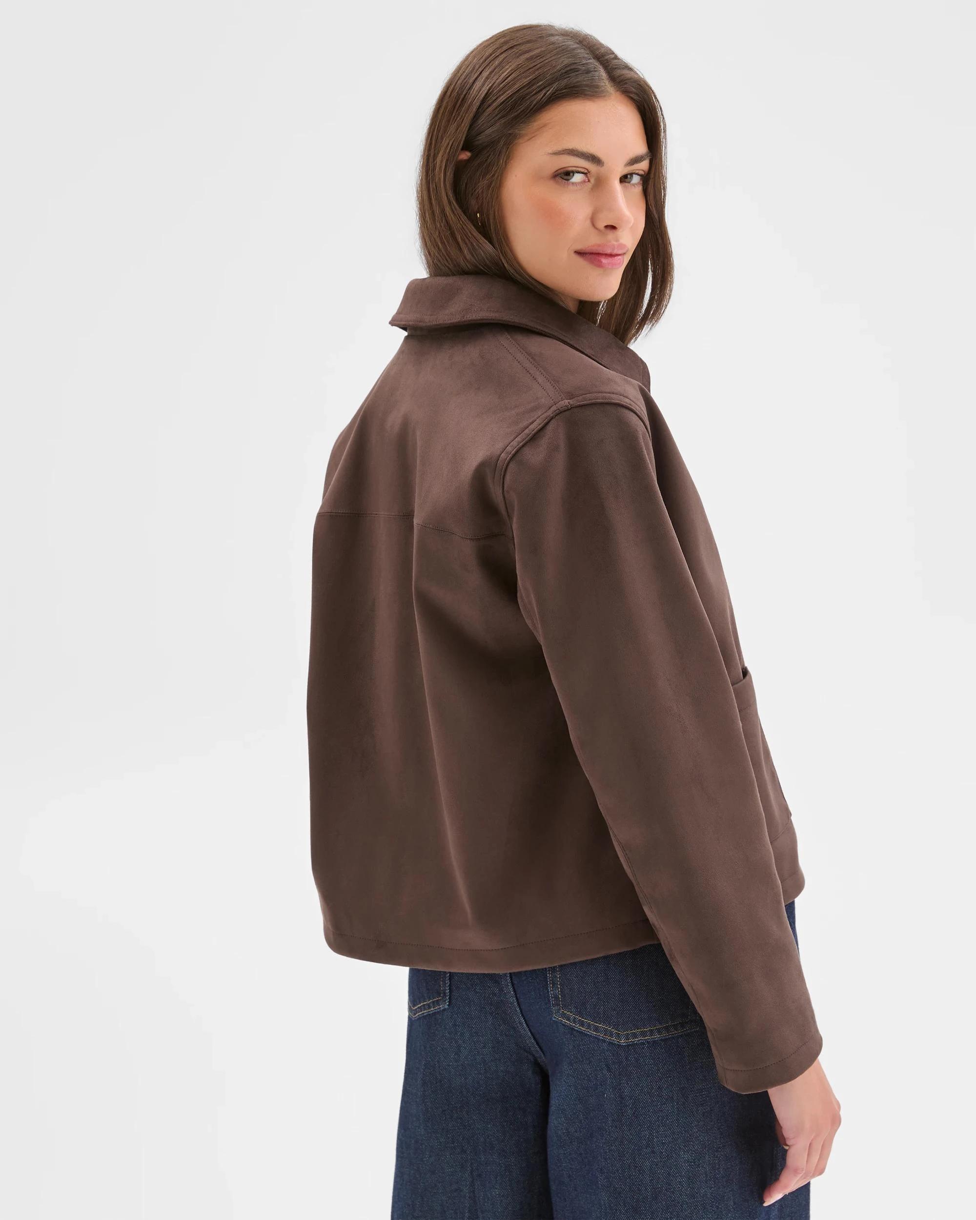 3 Target Petites Petites Suedette Jacket CHOCOLATE, 3 of 6