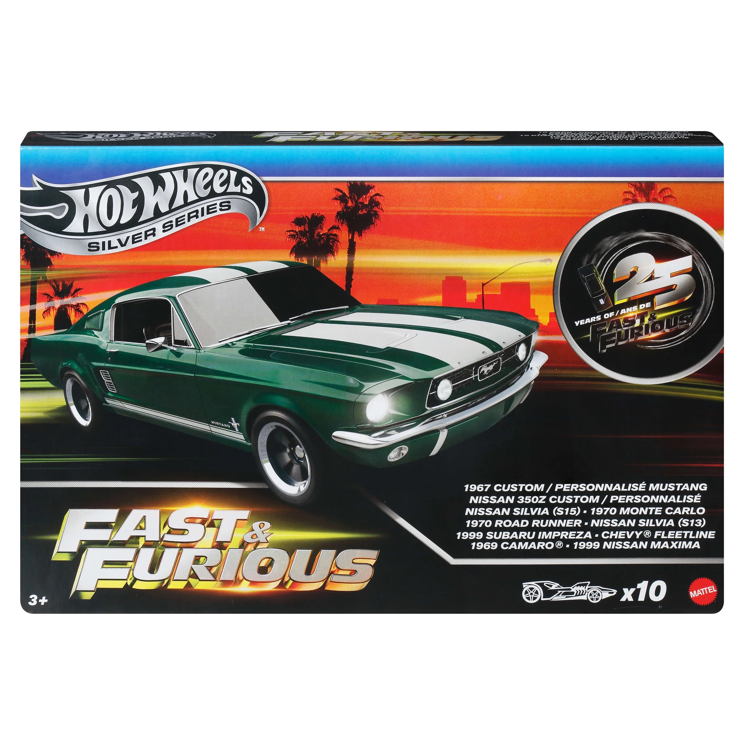 4 10 Pack Hot Wheels Silver Series Fast & Furious Cars, 4 of 7