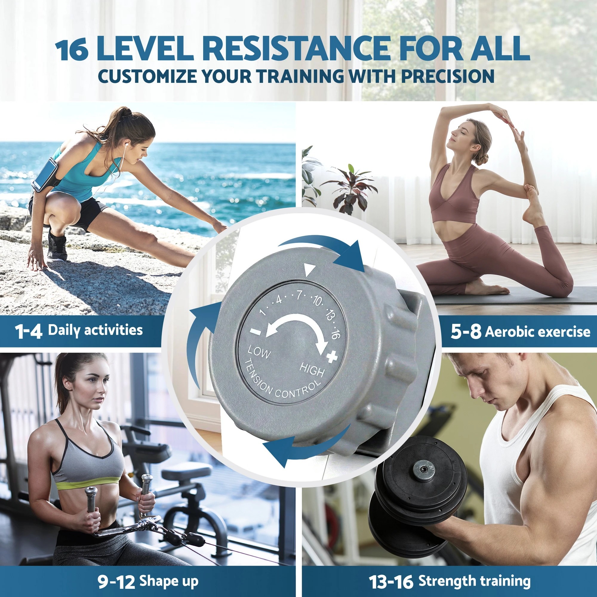 5 Everfit Rowing Machine for Home Magnetic Rowing Machine App Compatible Quiet Exercise - Multi, 5 of 6