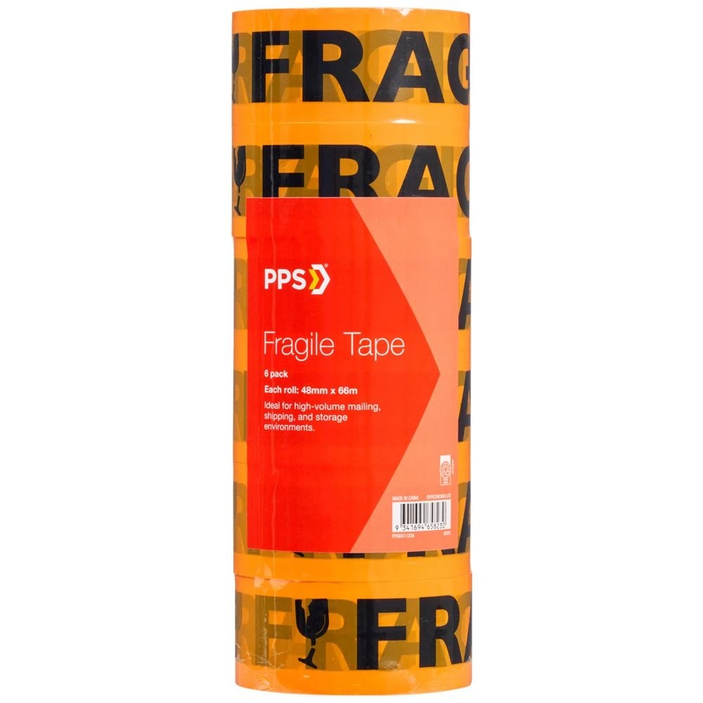 1 PPS Fragile Tape 48x66m 6 Pack, 1 of 4