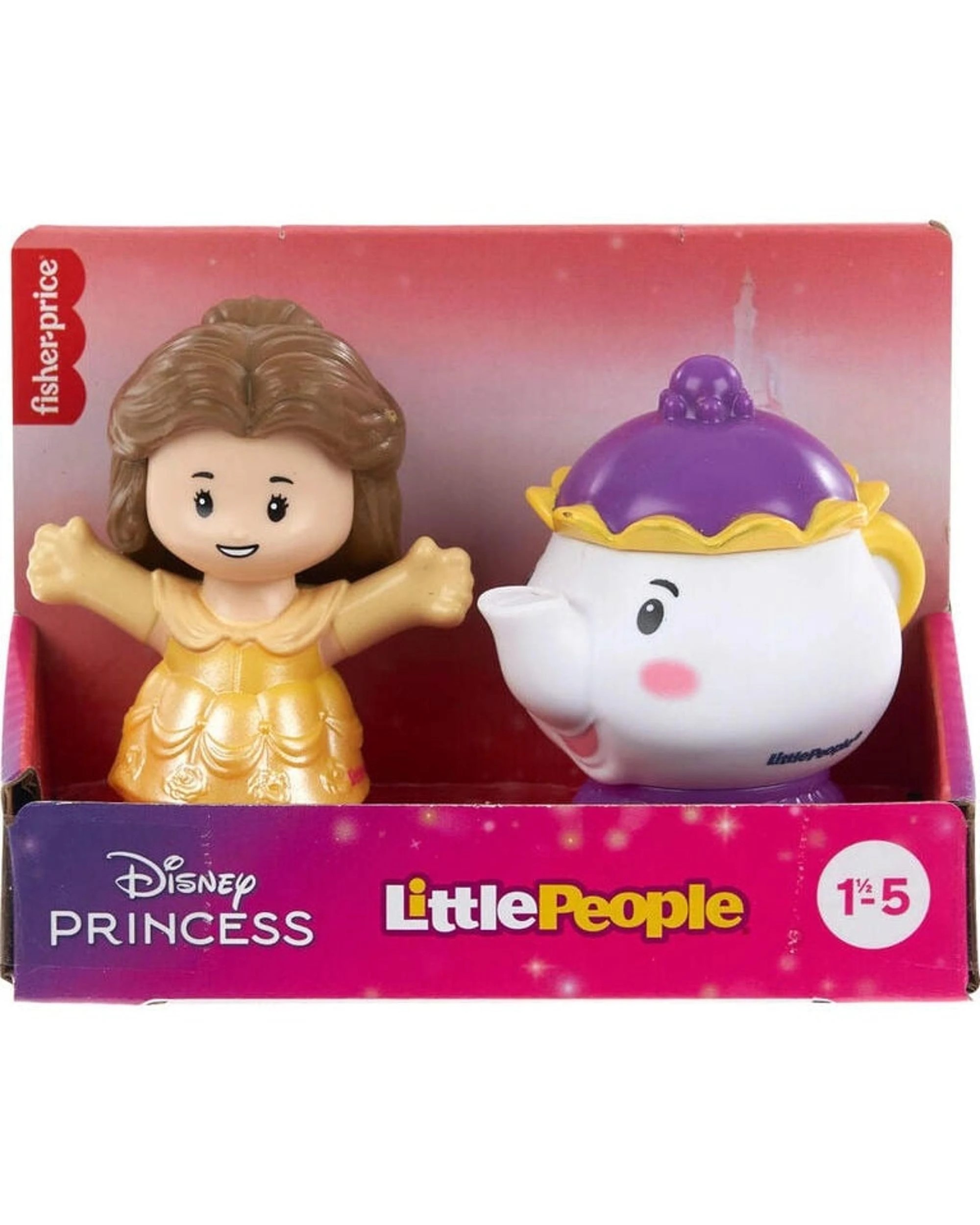 6 Little People Disney Princess Belle and Mrs Potts Figure Set, 6 of 6