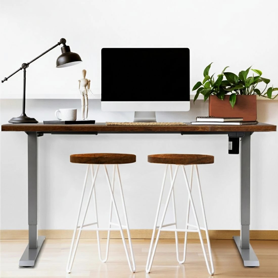 5 Artiss Standing Desk Motorised 140CM Rustic - Multi, 5 of 5