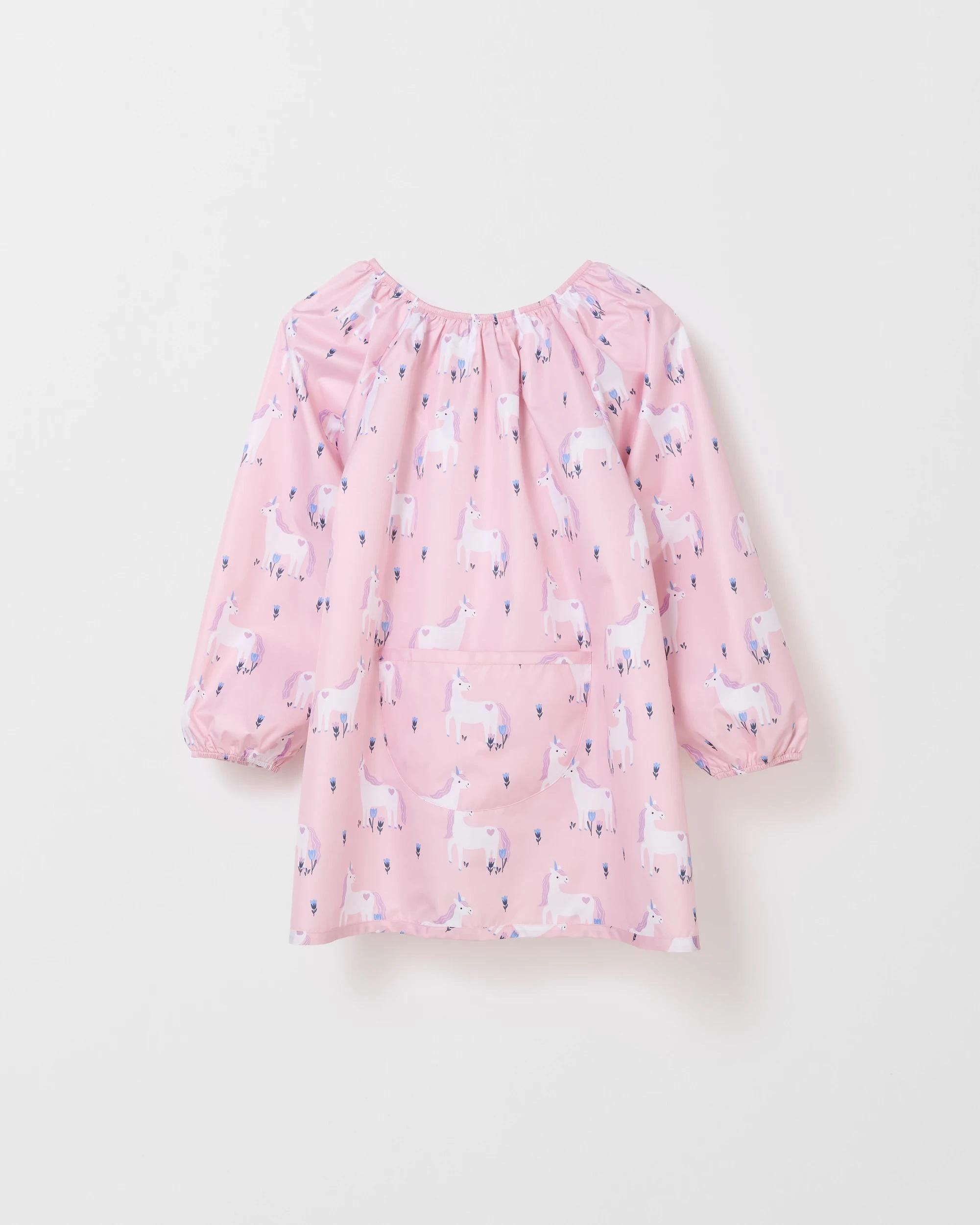 1 Target Kids Back To School Printed Art Smock PINK UNICORNS, 1 of 2