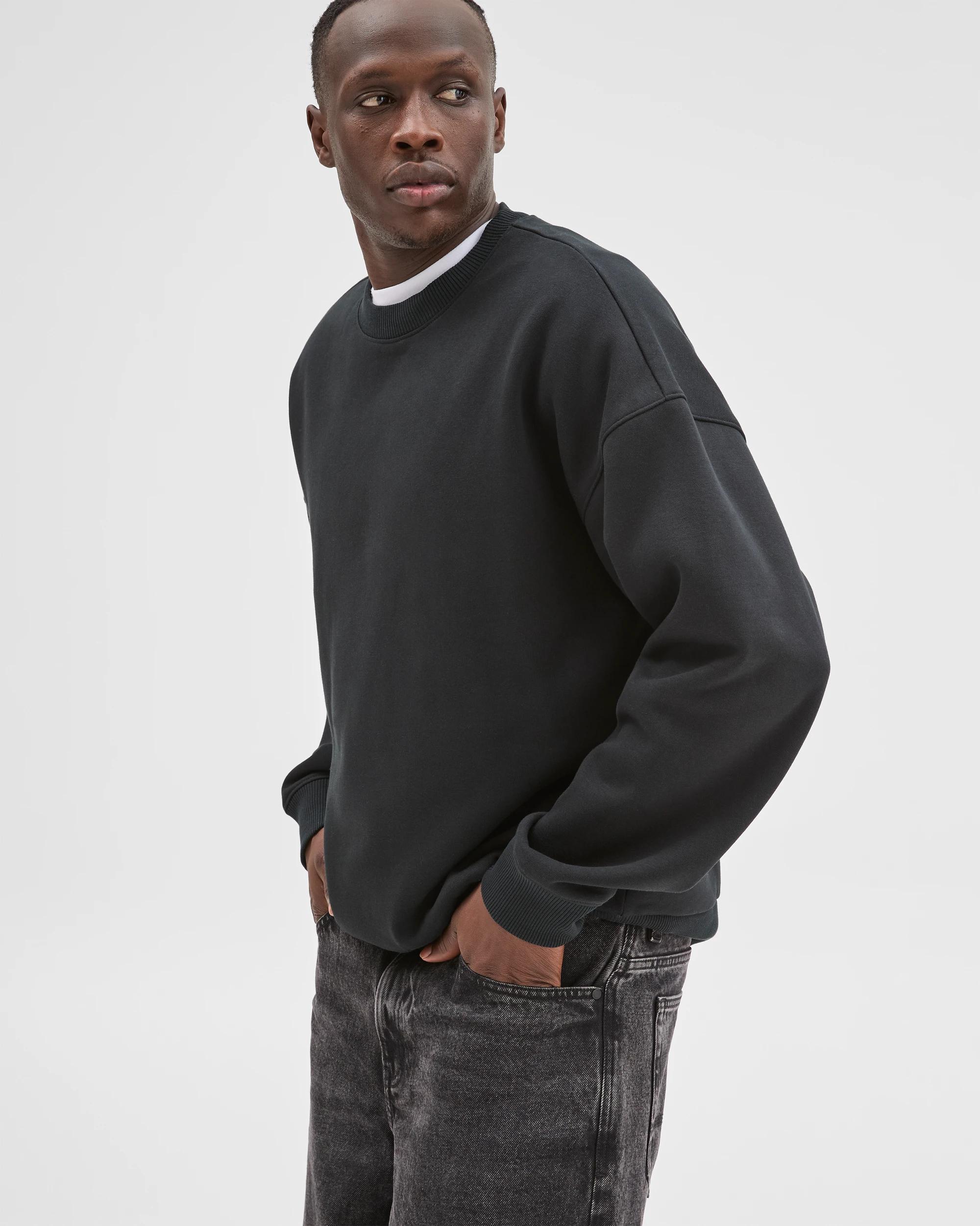 4 Commons Australian Cotton Blend Oversized Heavyweight Jumper BLACK, 4 of 7
