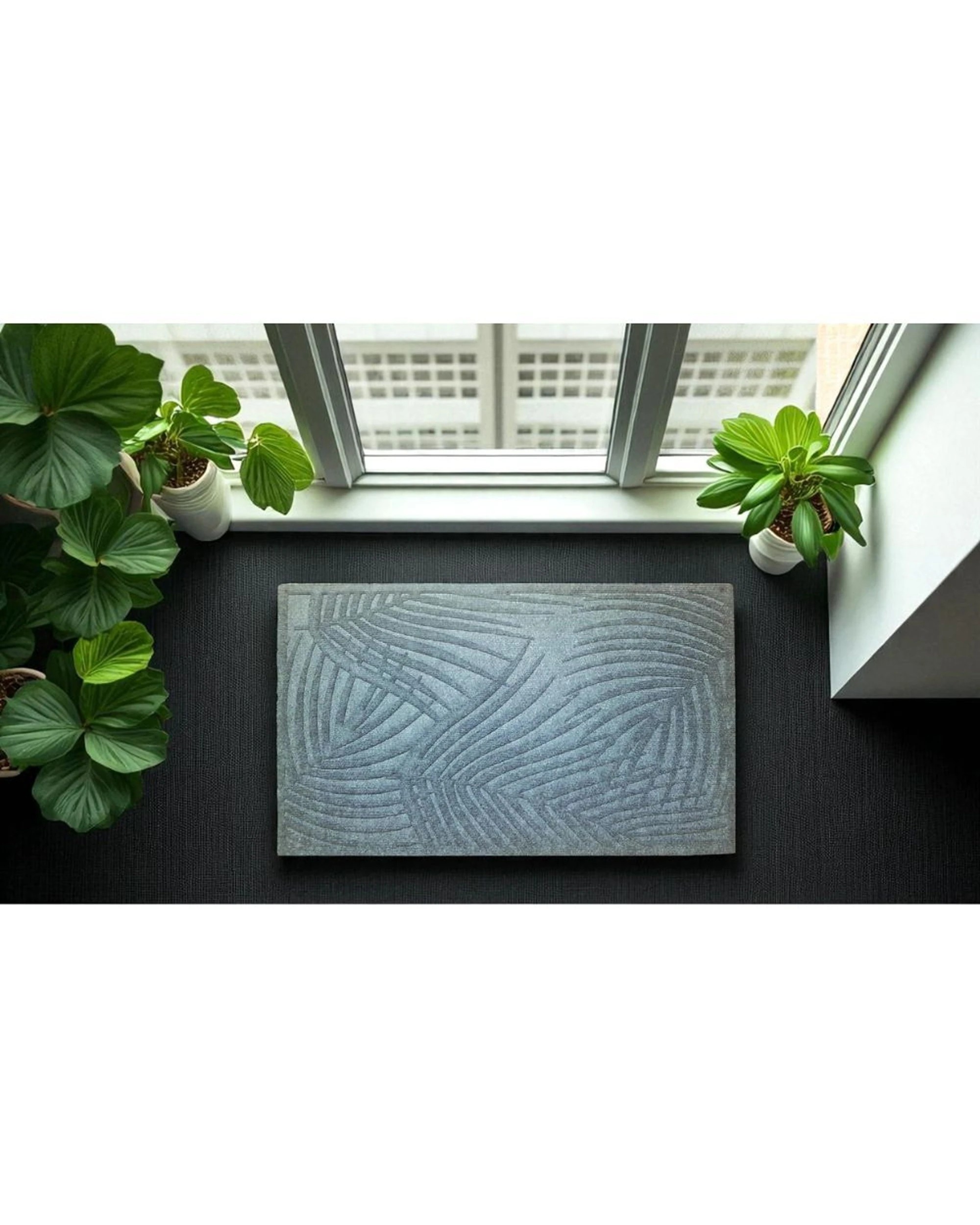 4 Solemate Marine Carpet Palm Frond 45x75cm Outdoor Doormat Home Furnishings - Grey, 4 of 4