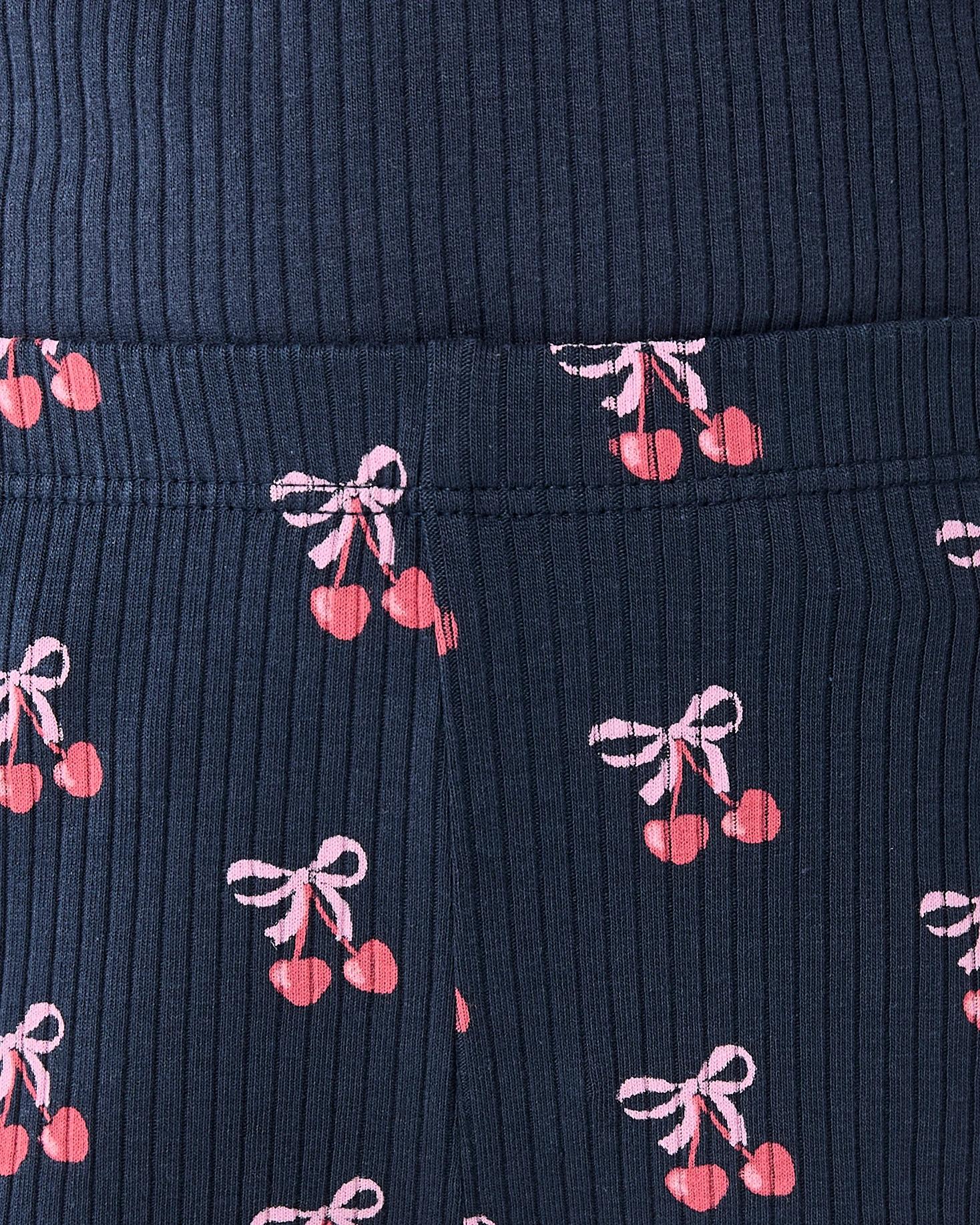 3 Printed Ribbed Bike Shorts Blu Cherry, 3 of 6