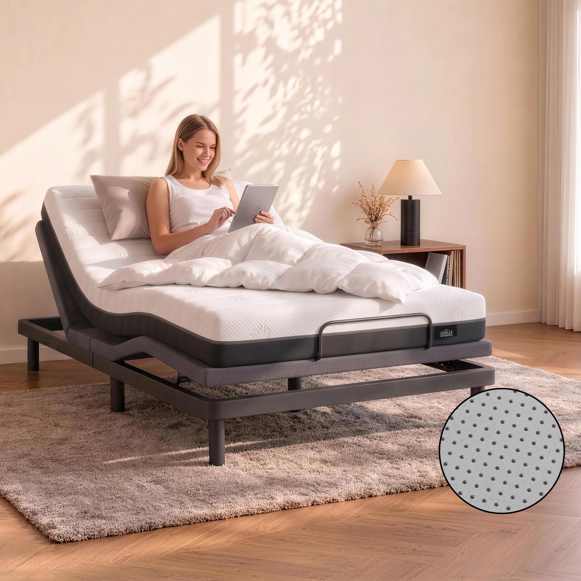 7 Giselle Bedding 18cm Memory Foam Mattress Dual Feel Reversible Foam - King Single Bed - Multi, 7 of 10