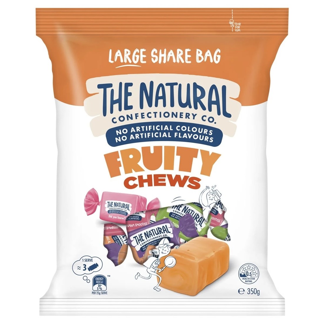 1 The Natural Confectionery Co. Fruity Chews 350g, 1 of 3