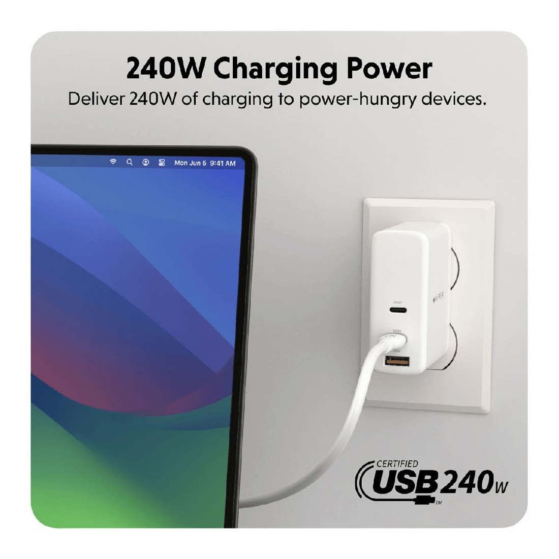 2 HyperJuice USB-C Cable 240W 1m White, 2 of 7