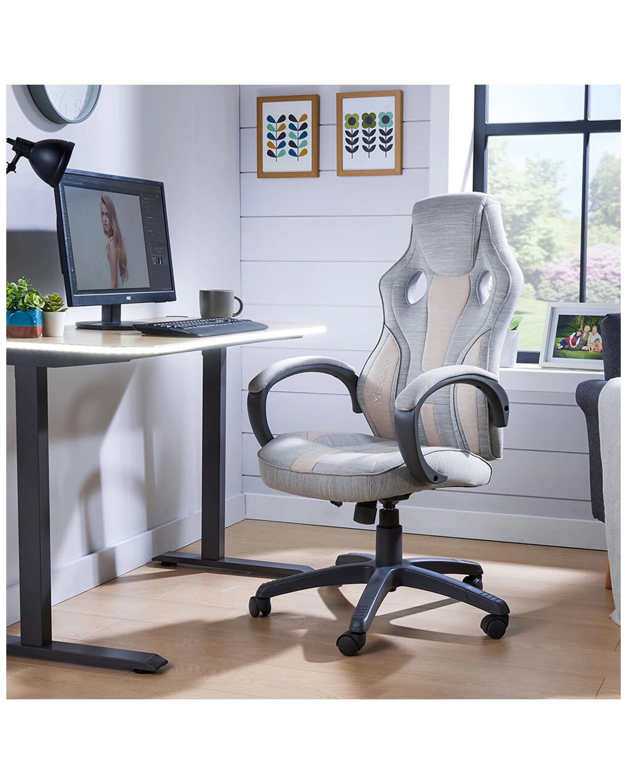 2 X Rocker Maverick Erganomic Junior Office Gaming Chair Powder
 - Grey, 2 of 7