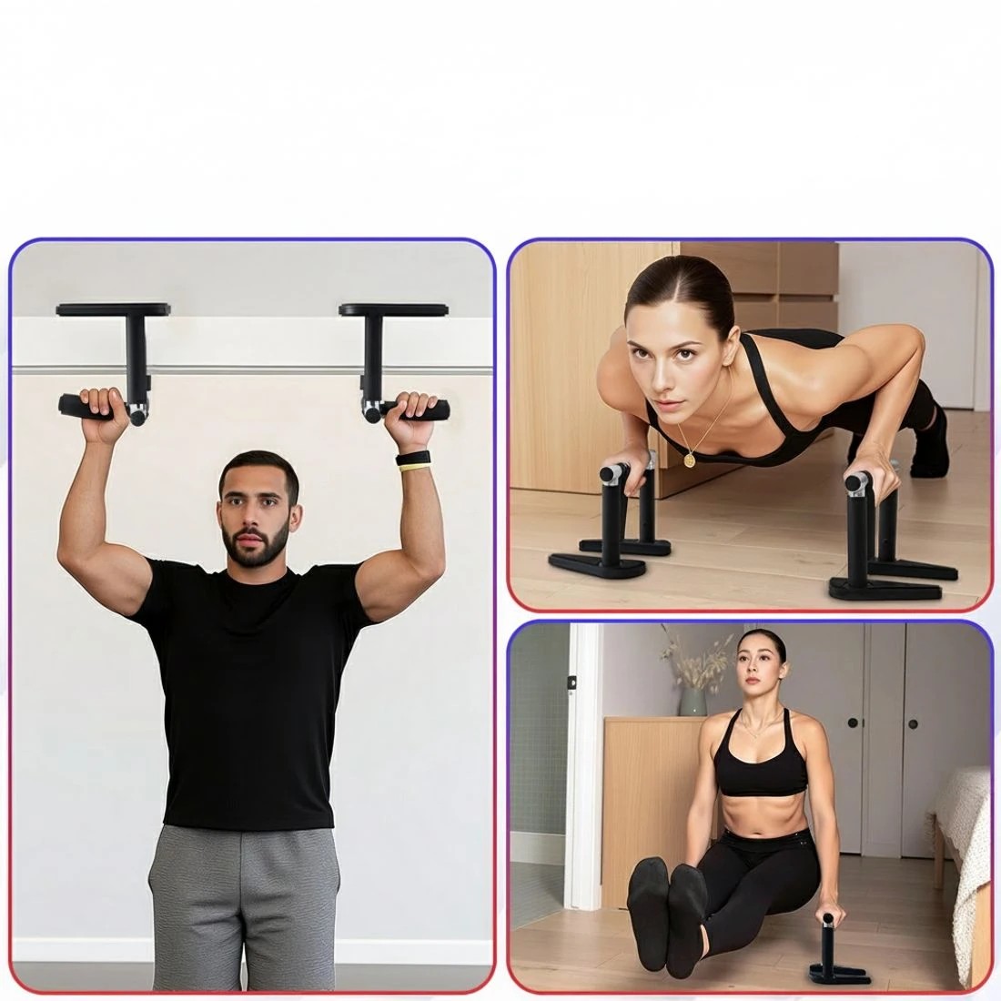 4 Everfit 2Pcs/Set Pull Up Bar - Black, 4 of 6