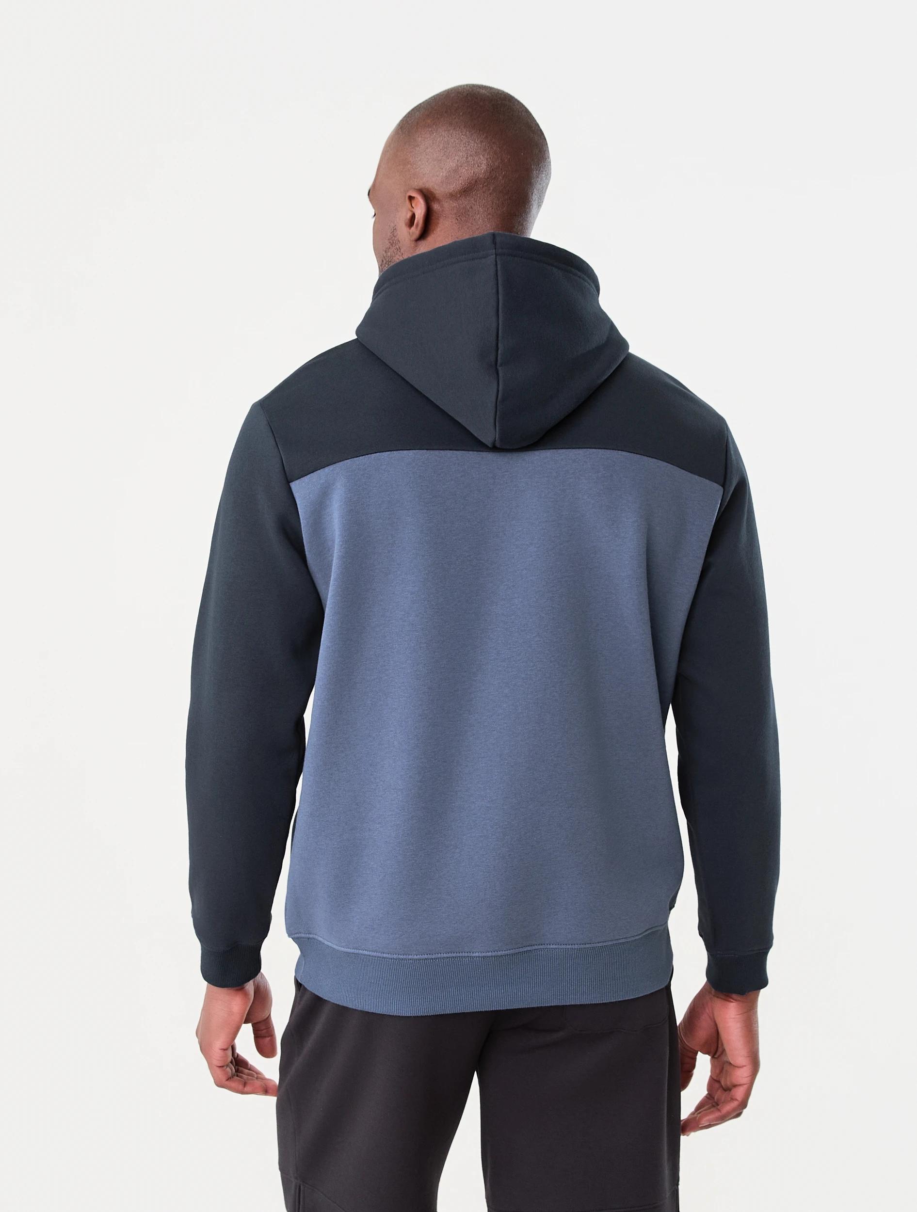 3 Active Mens Colour Block Hoodie Navy/blue, 3 of 6