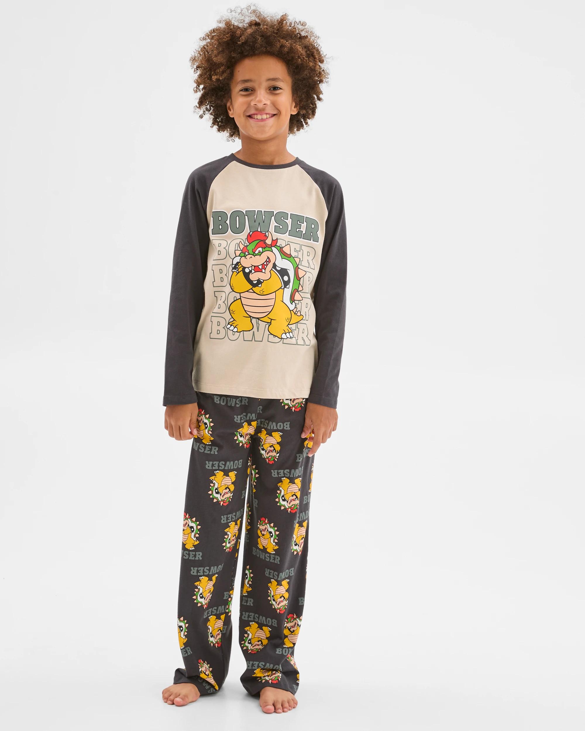 1 Super Mario Australian Cotton Older Boys Jersey Pyjama Set BOWSER, 1 of 7