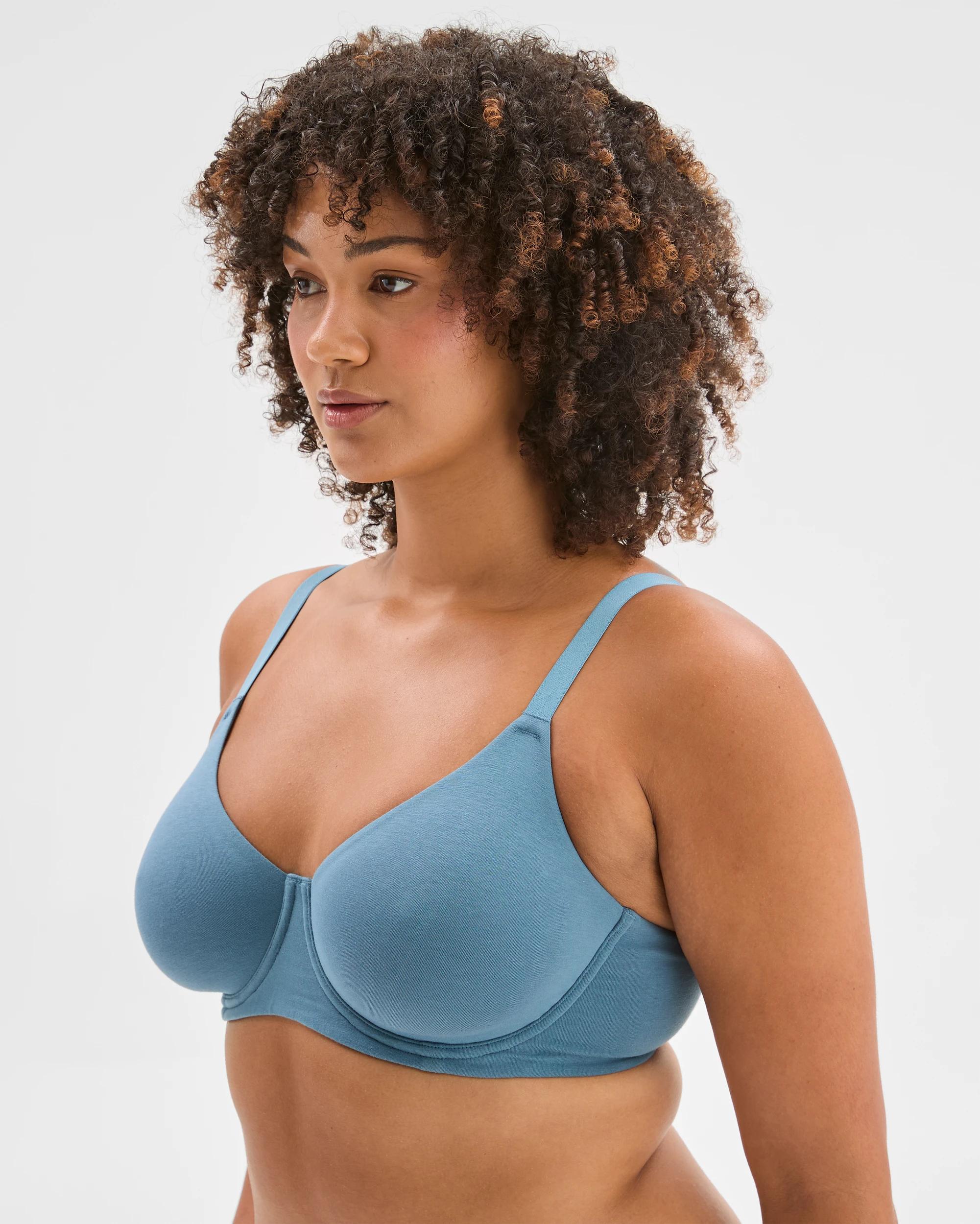 2 Target Woman Fuller Figure Pippa Cotton Soft Cup Bra BLUE STONE, 2 of 3