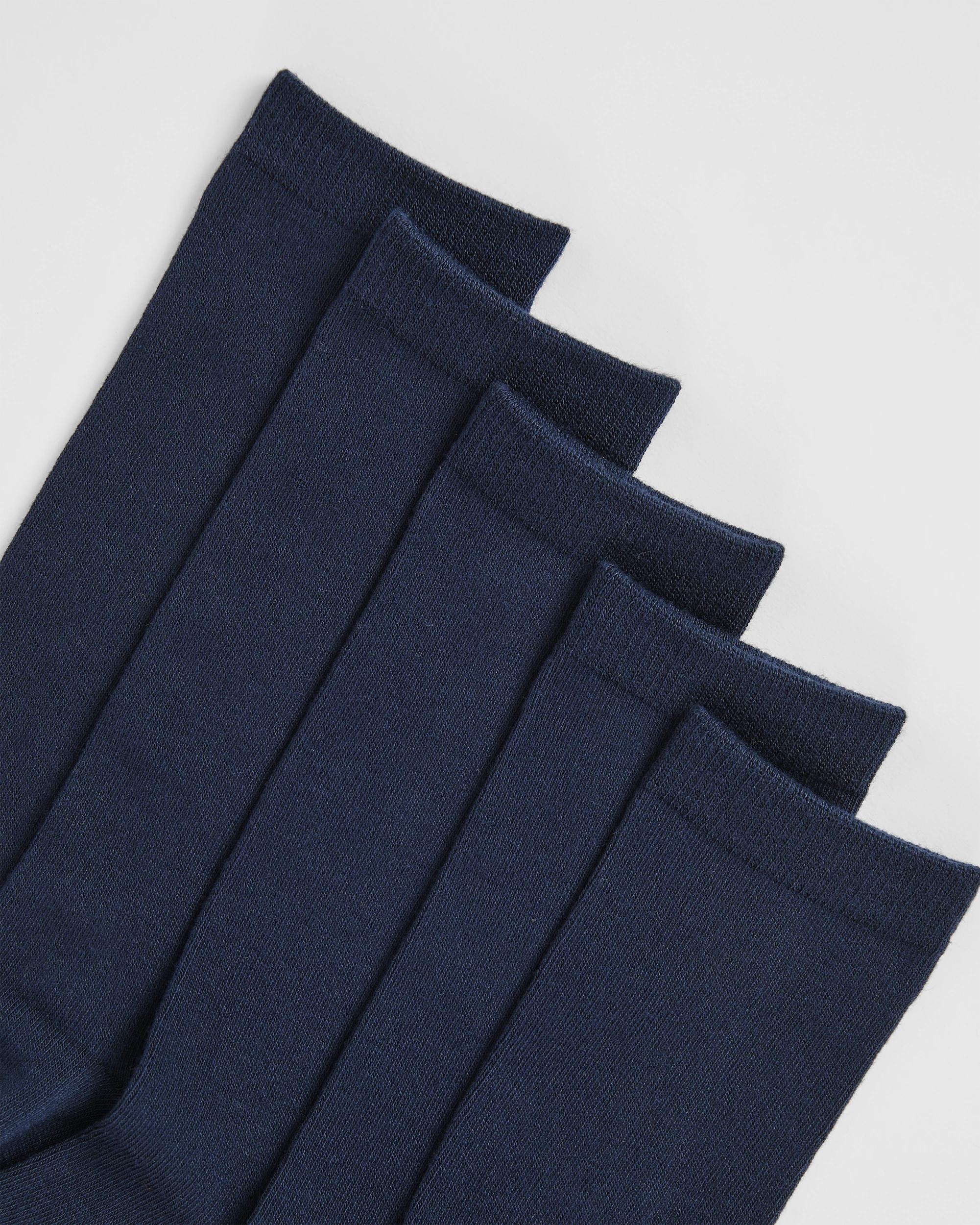 2 Maxx Bamboo 5 Pack Knee High School Socks NAVY, 2 of 3