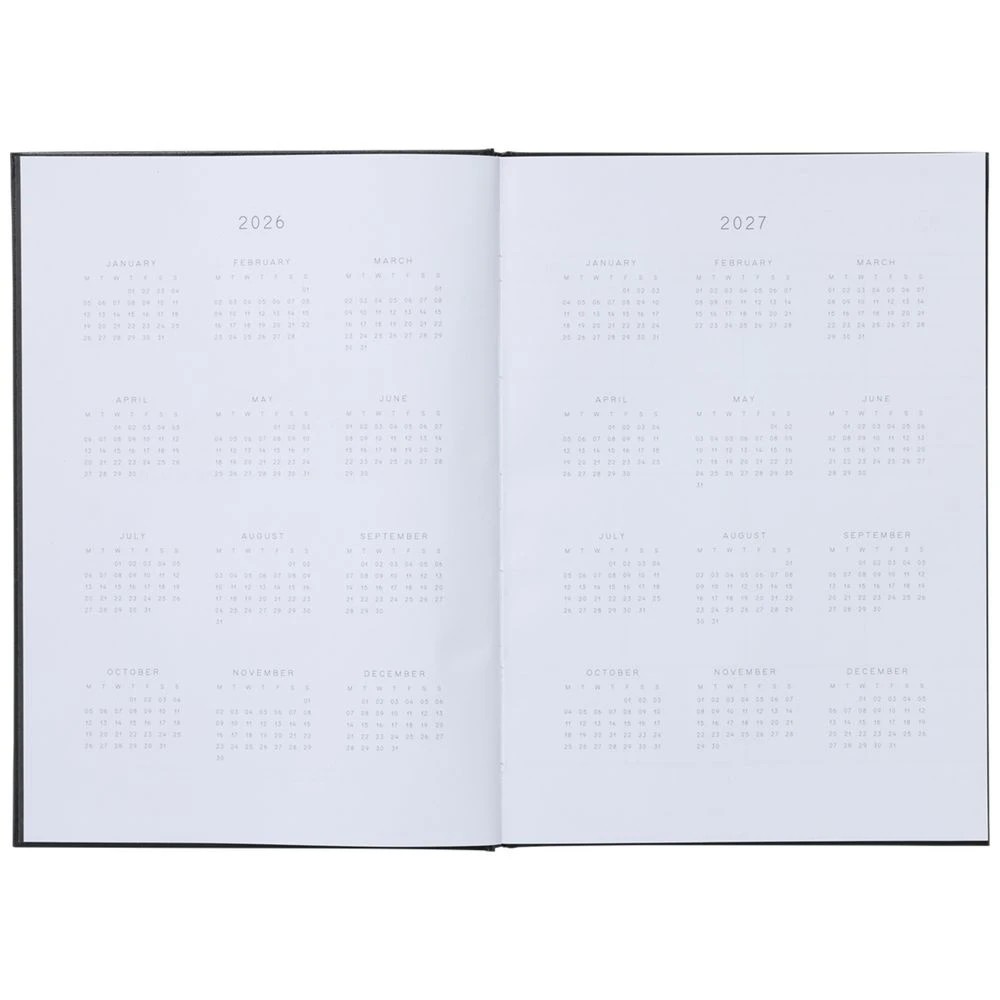 3 Keji A4 Week To View Hard Cover Diary FY26/27 Black, 3 of 6