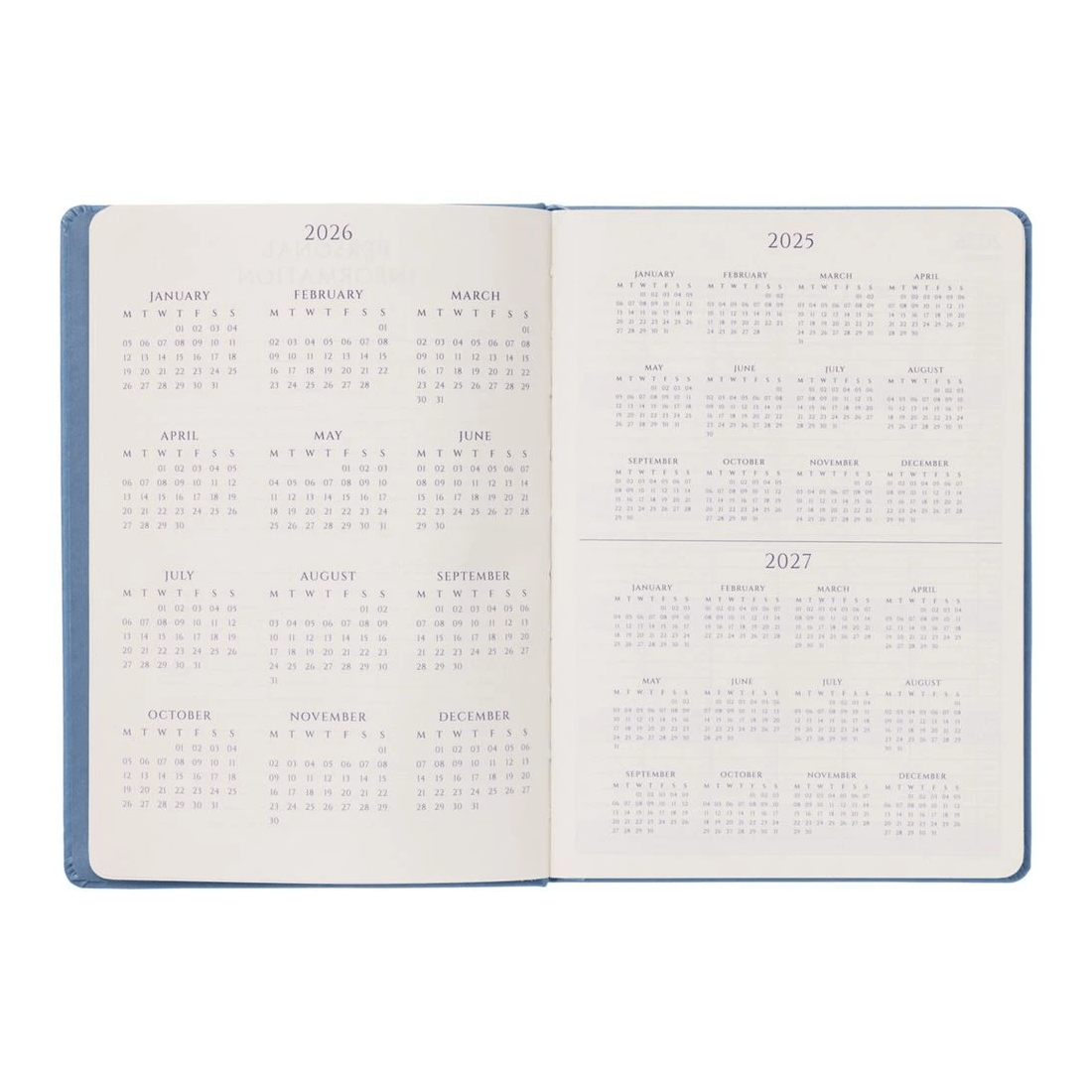 3 J.Burrows A5 Week to View 2026 PU Diary Blue, 3 of 7