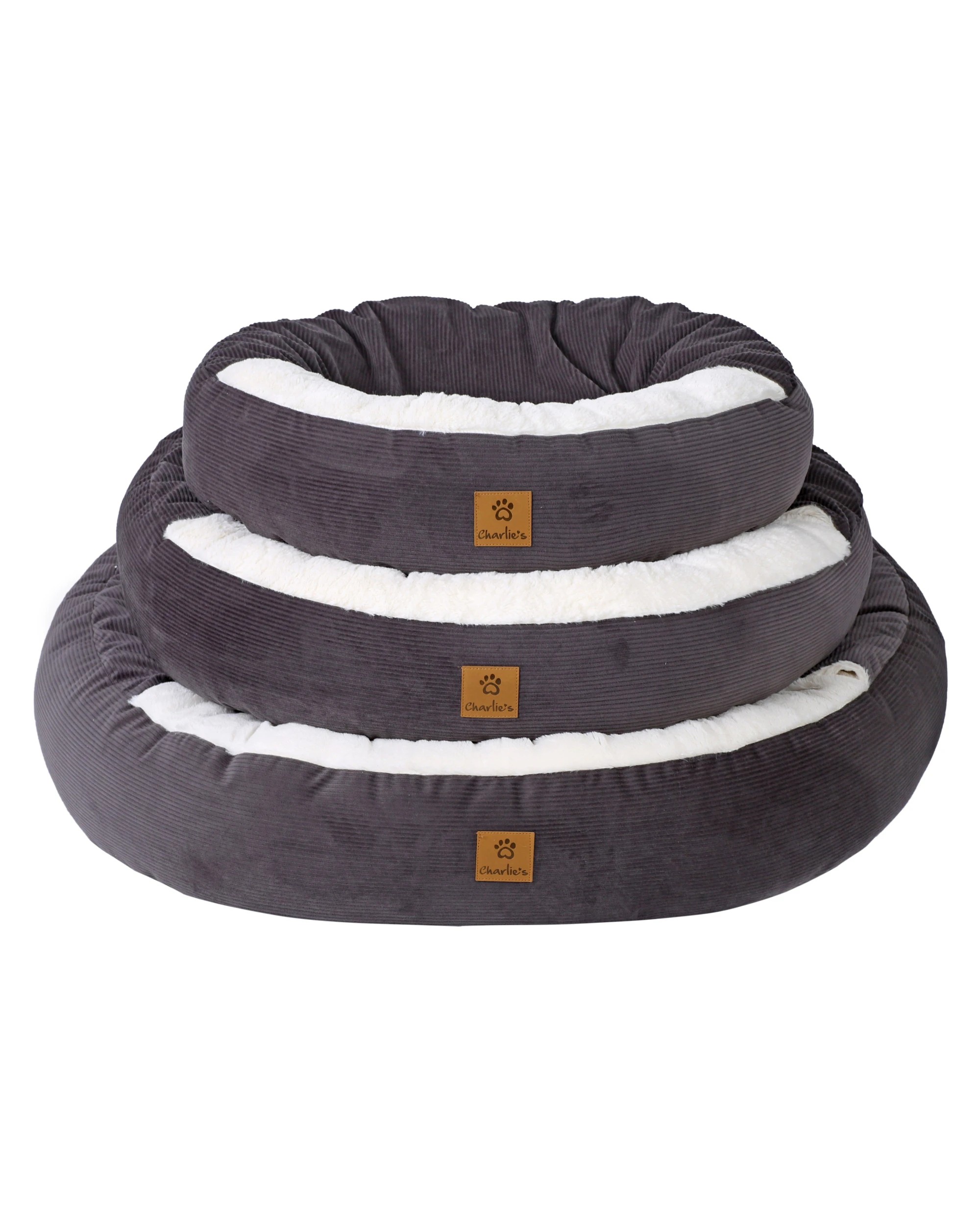 8 Charlie's Snookie Hooded Corduroy Calming Dog Bed Medium - Charcoal, 8 of 9