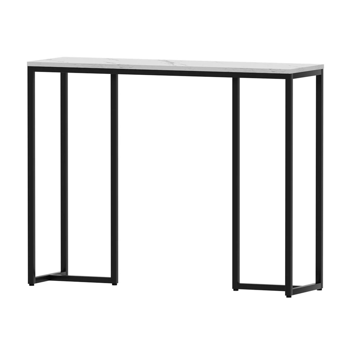 1 Artiss Console Table Marble Effect - White, 1 of 8