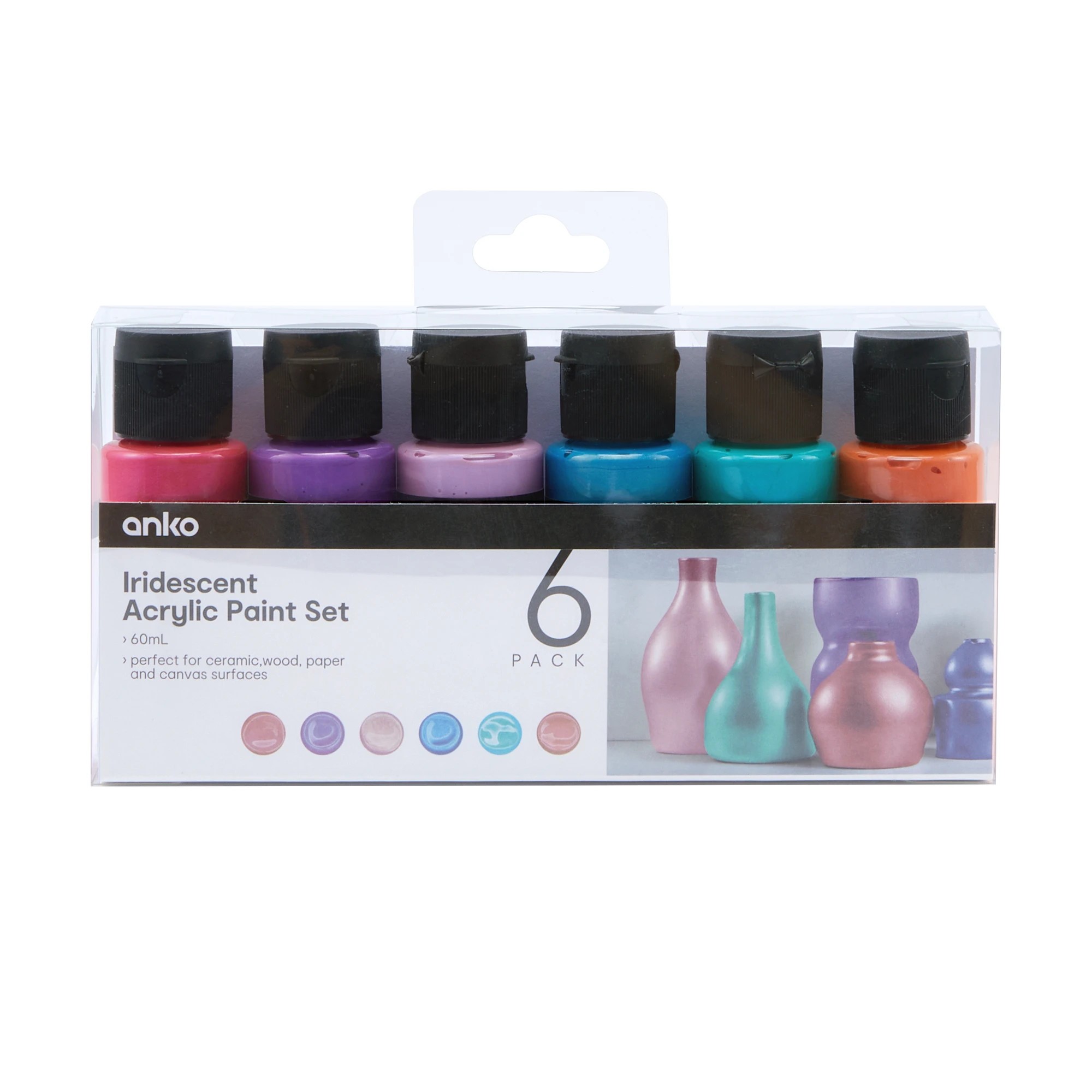 1 6 Pack Acrylic Paint Set - Iridescent, 1 of 8