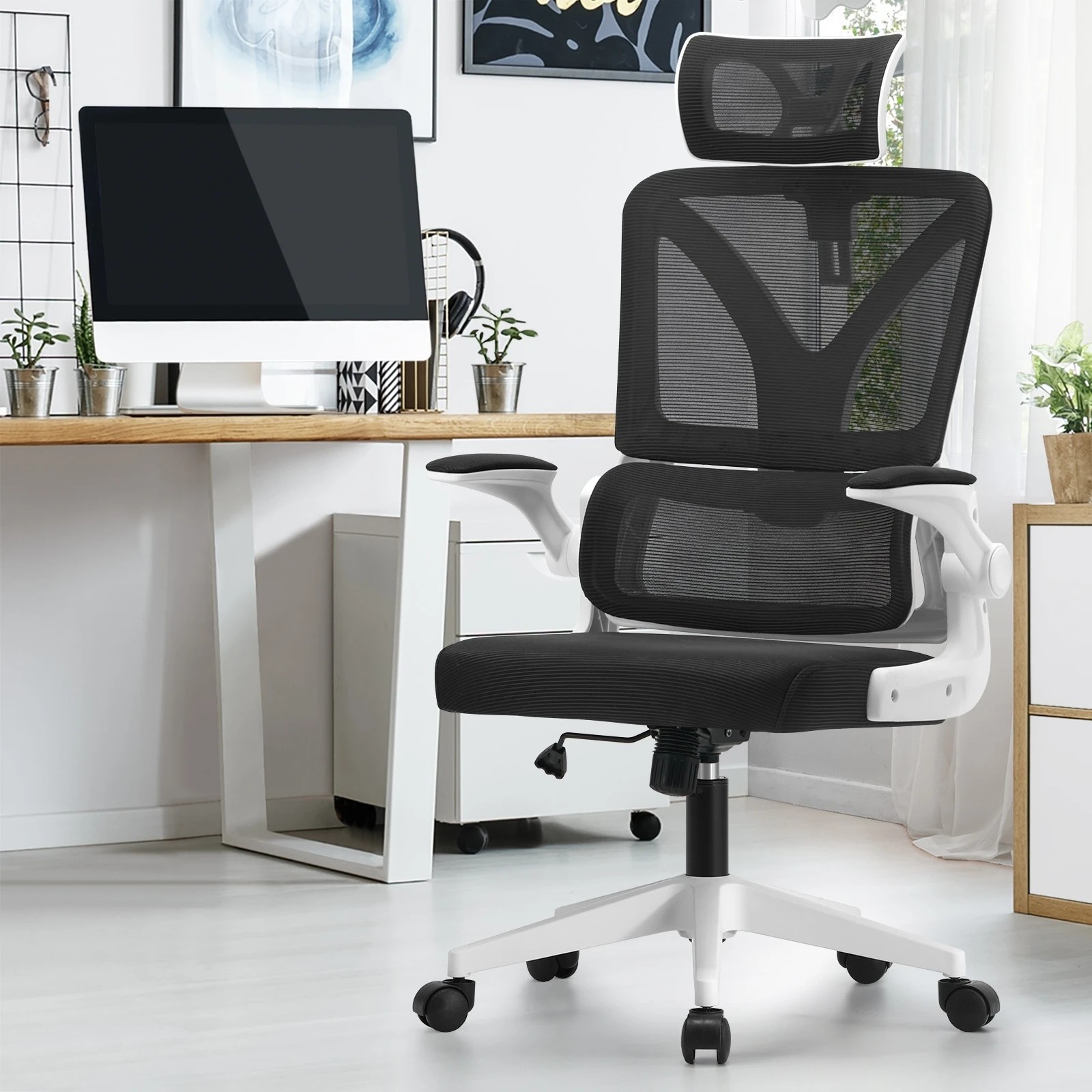 2 Oikiture Mesh Office Chair D-shape
 - Multi, 2 of 10