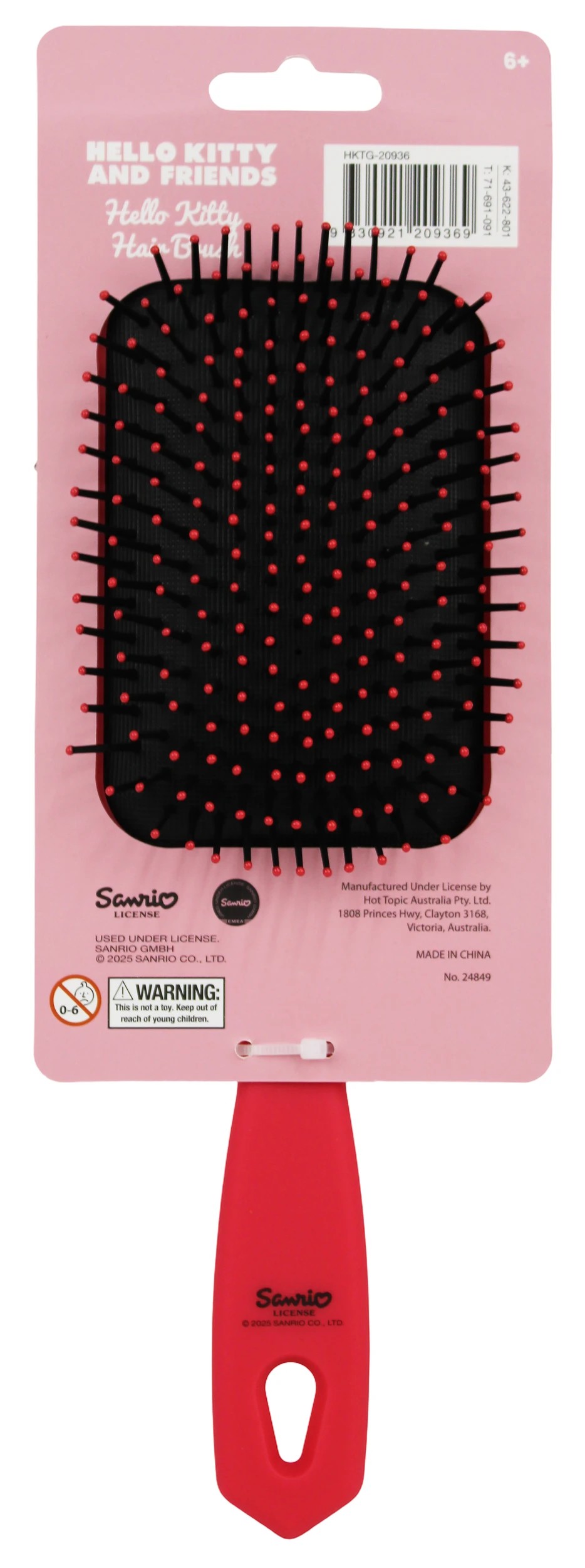 2 Sanrio Hello Kitty and Friends Hello Kitty Hair Brush - Red, 2 of 2