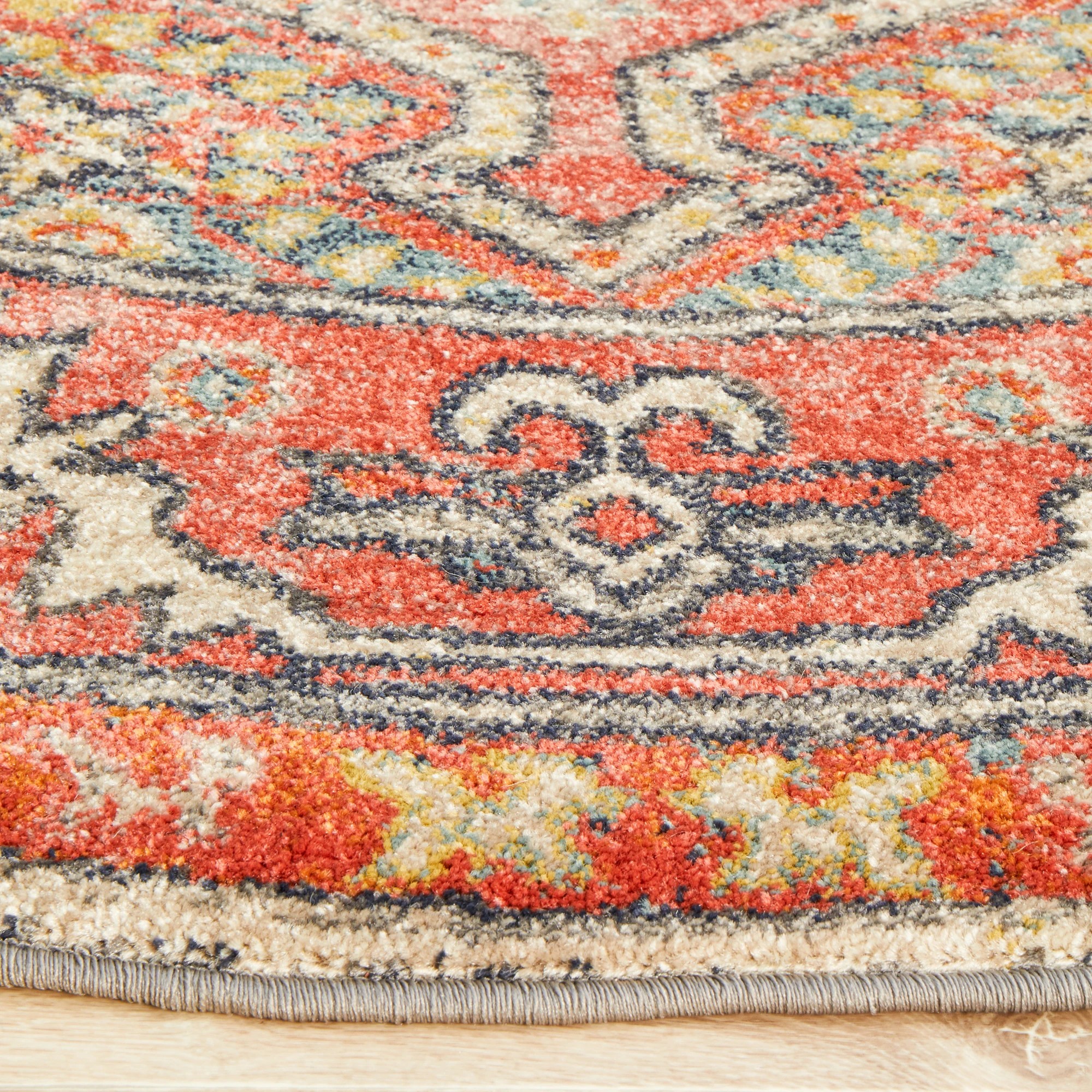 5 Common Ground Rugs Eterna 856 240x240cm - Large Round Rug - Red, 5 of 8