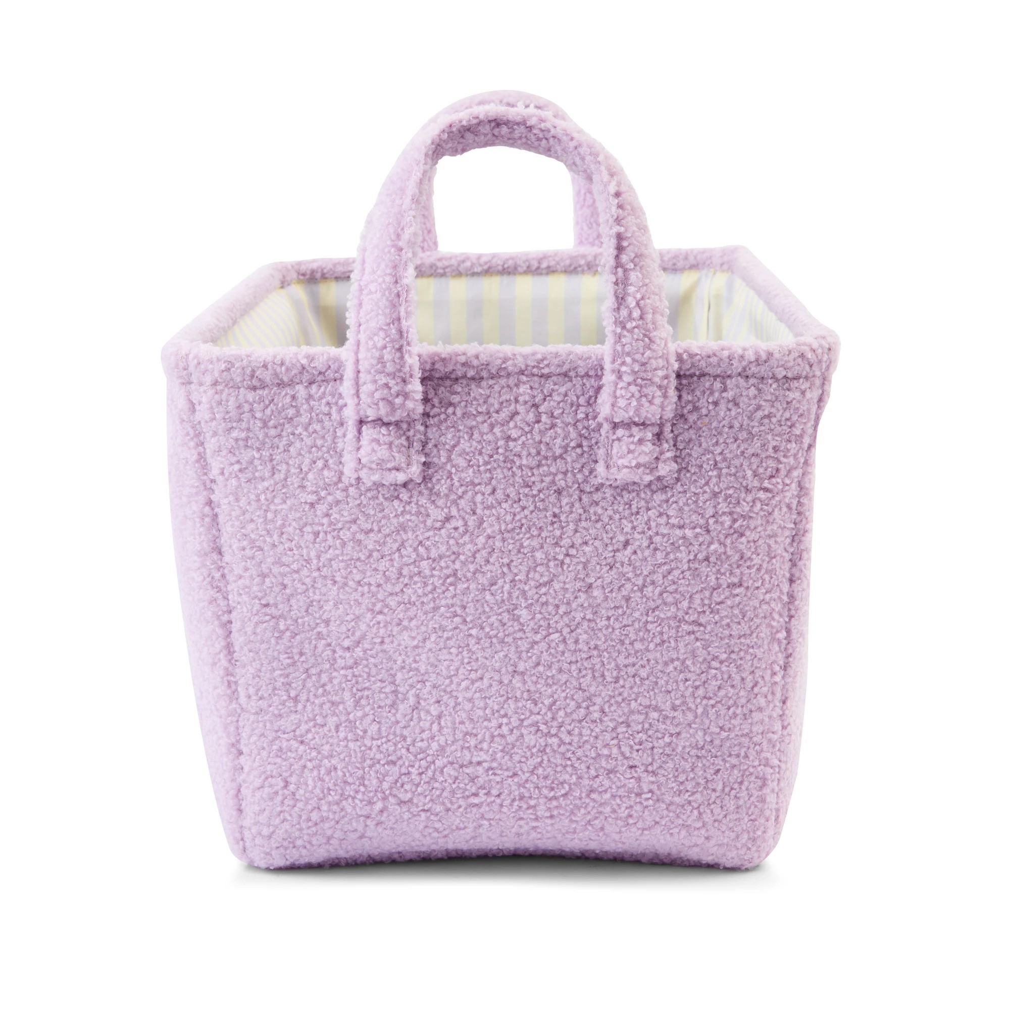5 Boucle Basket with Stripe Liner - Purple, 5 of 7