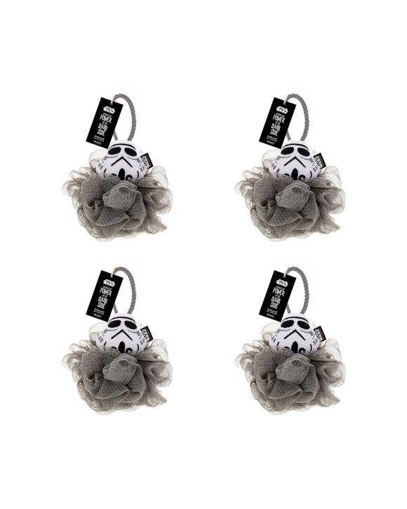 Star Wars 4PK Dark Side Storm Trooper Shower Loofah Body Cleansing Puff - Multi