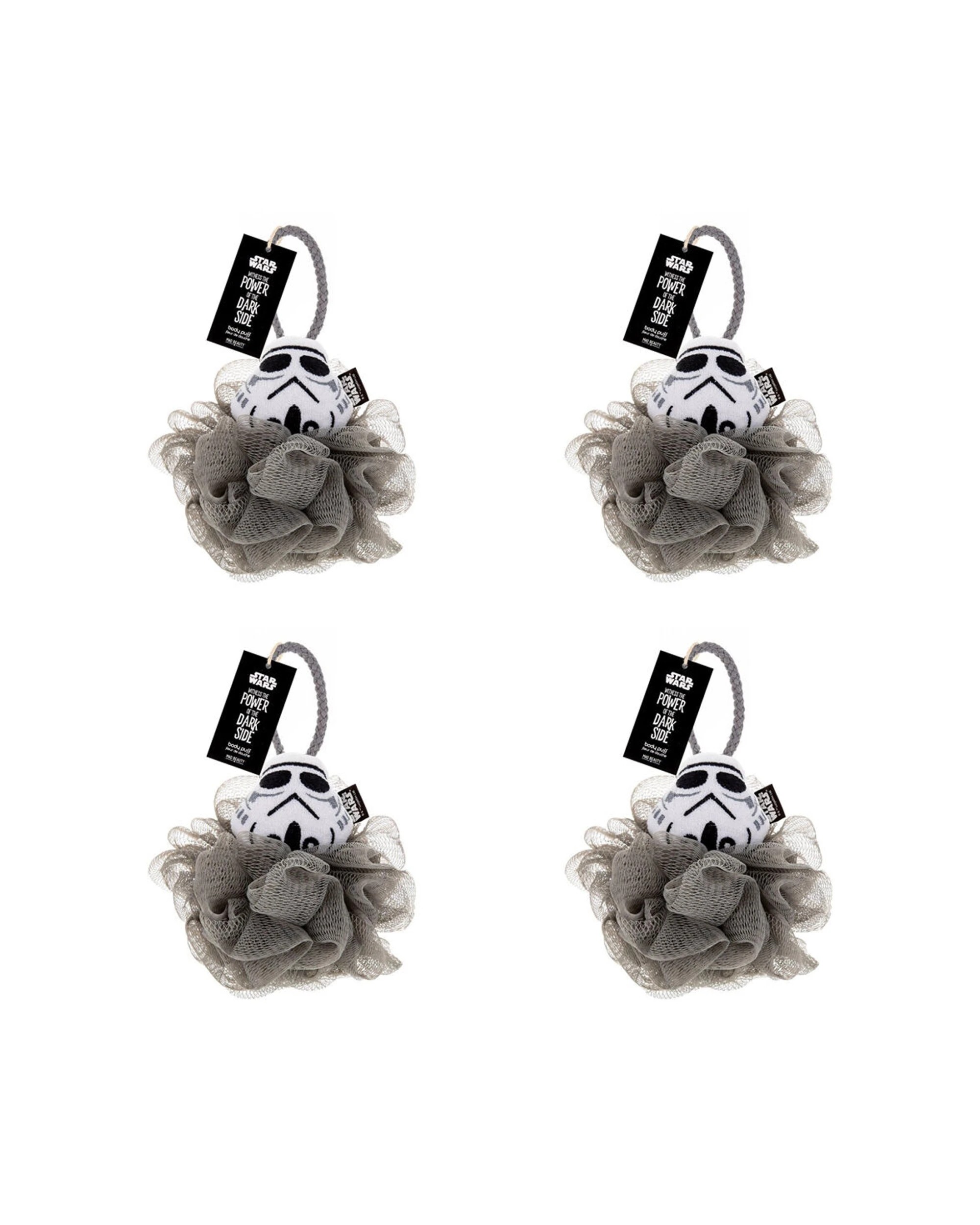 1 Star Wars 4PK Dark Side Storm Trooper Shower Loofah Body Cleansing Puff - Multi, 1 of 1