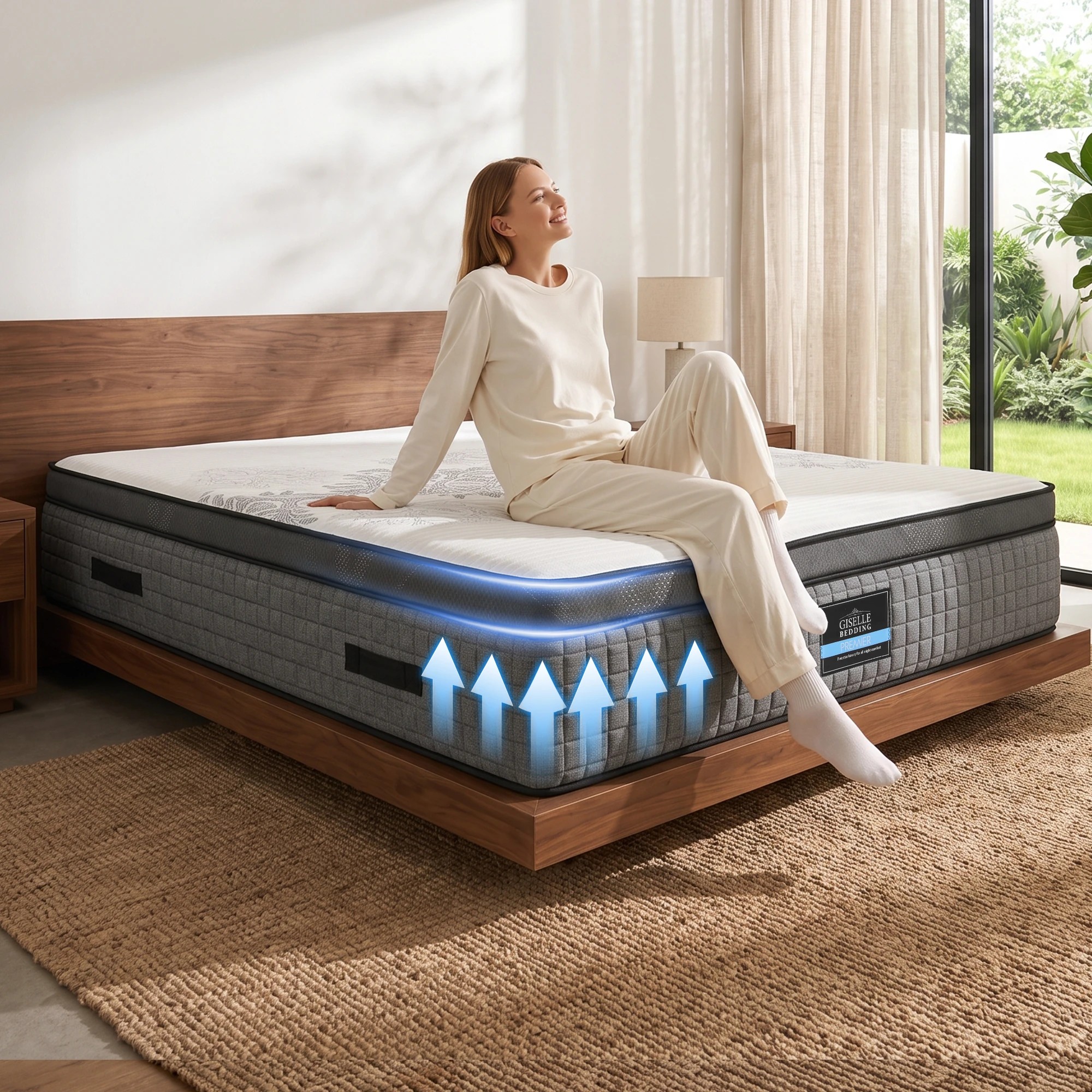 4 Giselle Bedding Mattress 37cm Dual-Zone Flippable Cool Gel Memory Foam - King Bed - Grey, 4 of 10