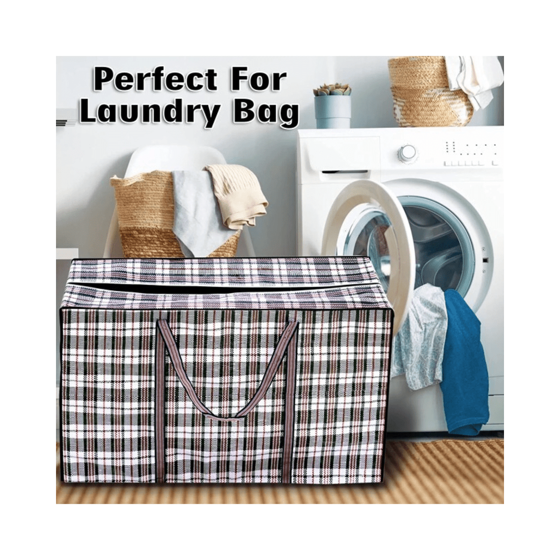 2 BR Home Large Stripe Packing Storage Bag with Zip Closure, 2 of 7