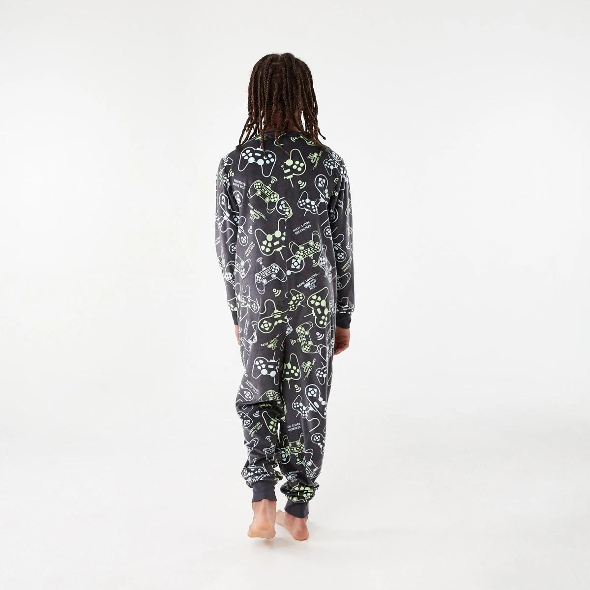 2 Ribbed All-In-One Sleepsuit Gry Gaming, 2 of 9