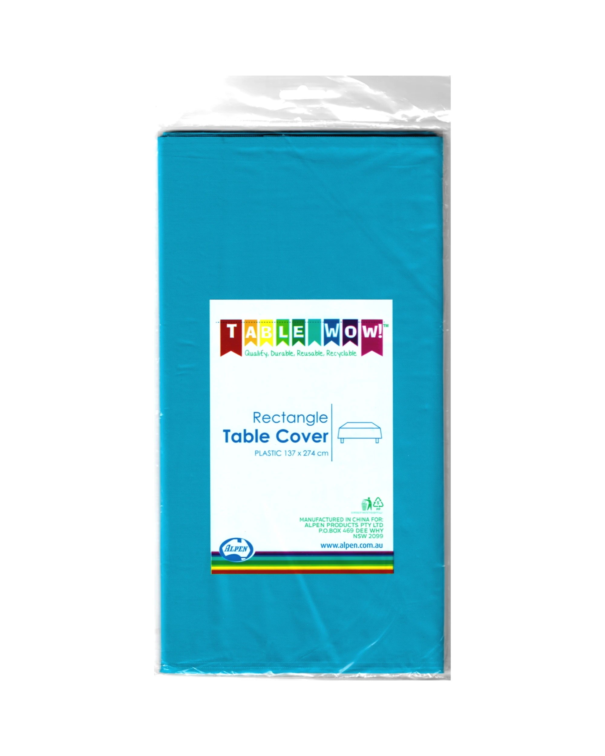2 Alpen Azure Blue Plastic Rectangular Tablecloth - Blue, 2 of 2